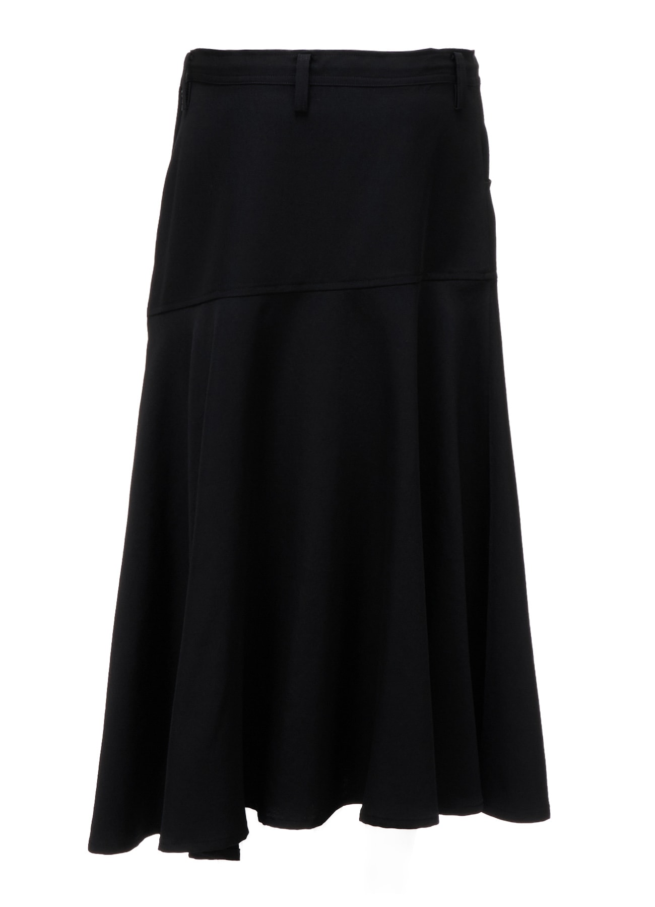 WOOL GABARDINE PANEL FLARE SKIRT