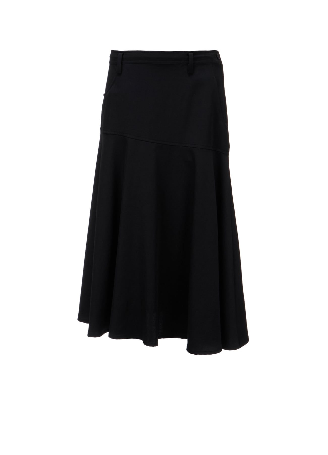 WOOL GABARDINE PANEL FLARE SKIRT