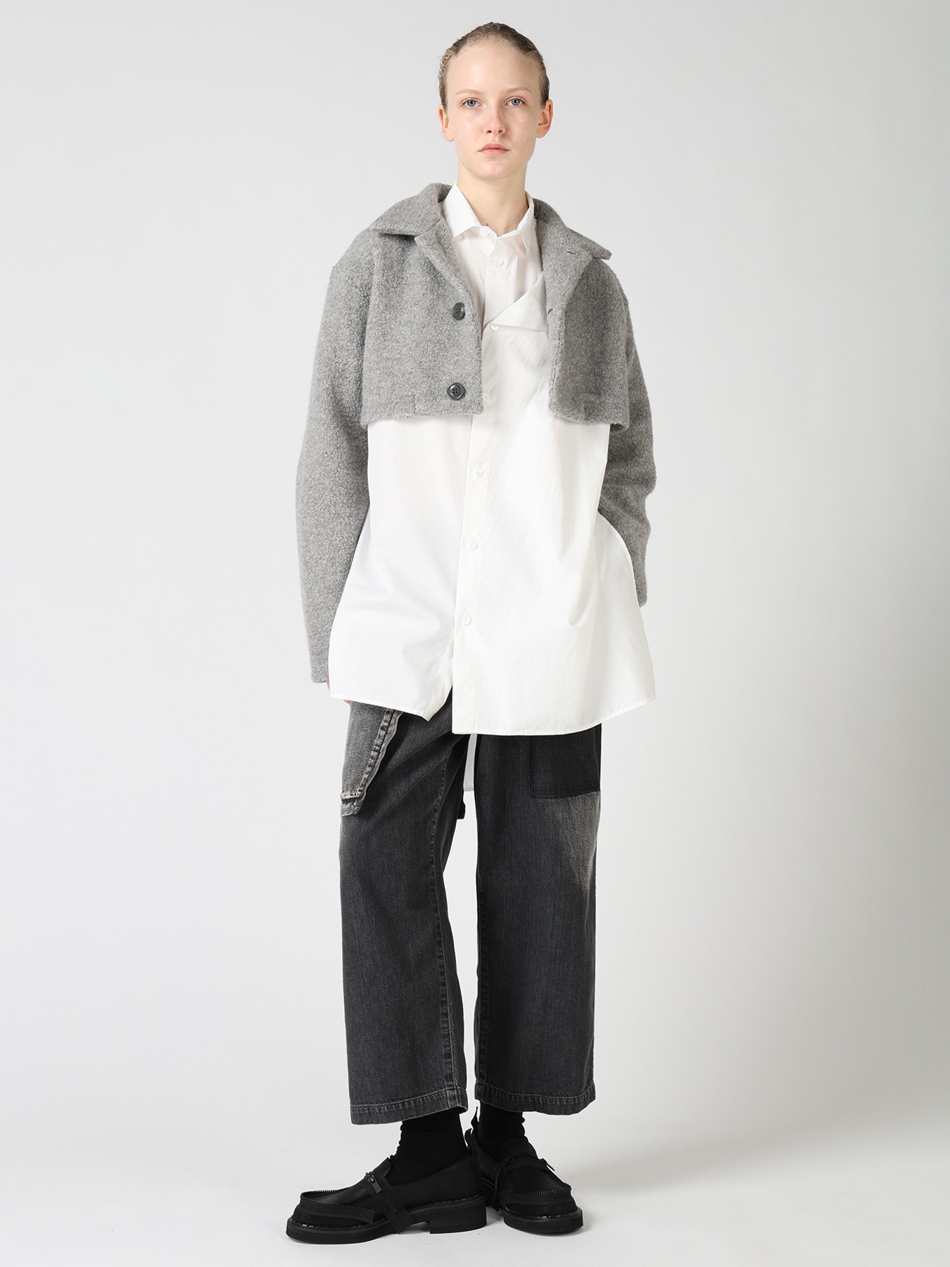 WOOL BLEND PILE SHORT JACKET