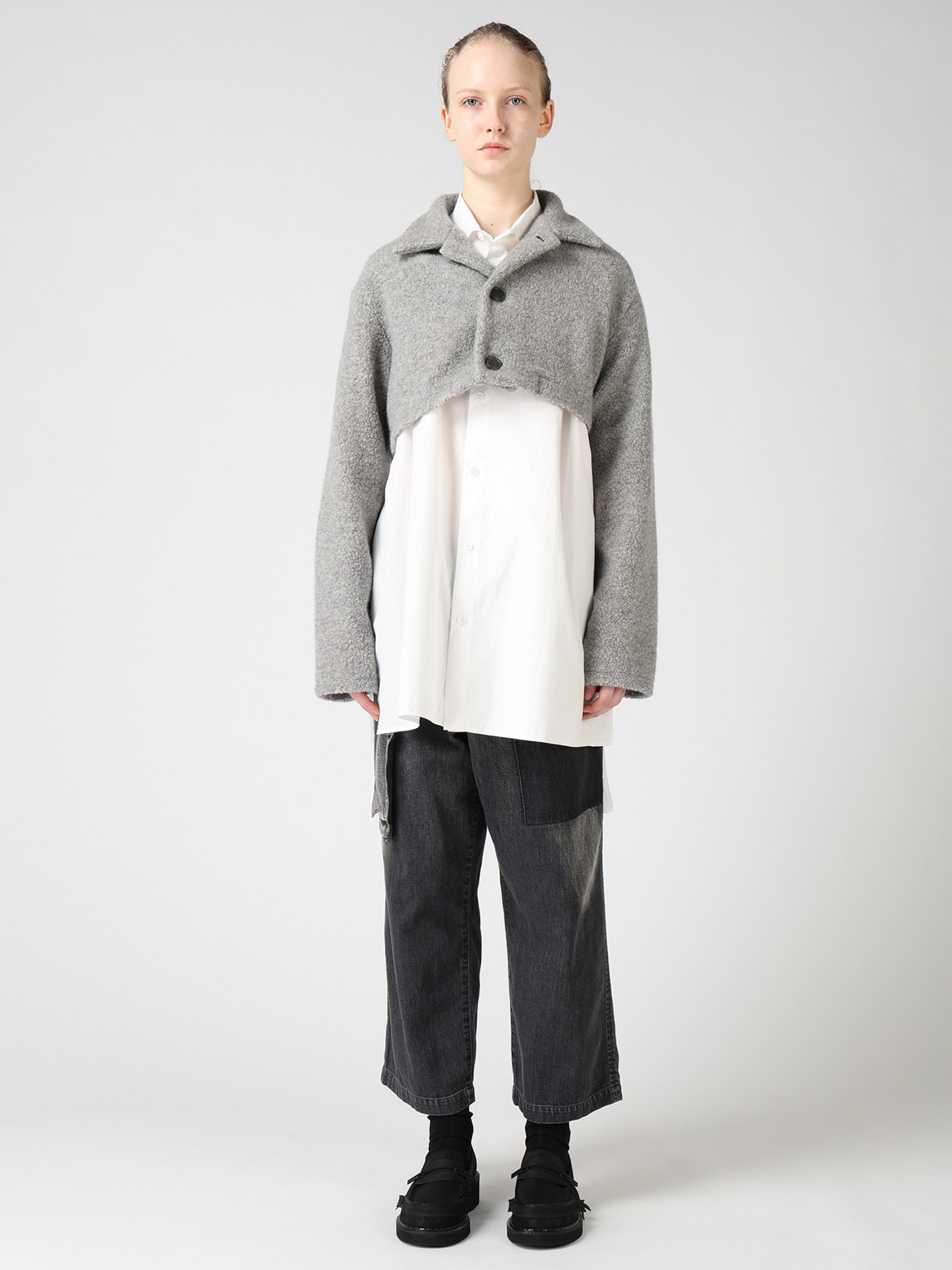 WOOL BLEND PILE SHORT JACKET