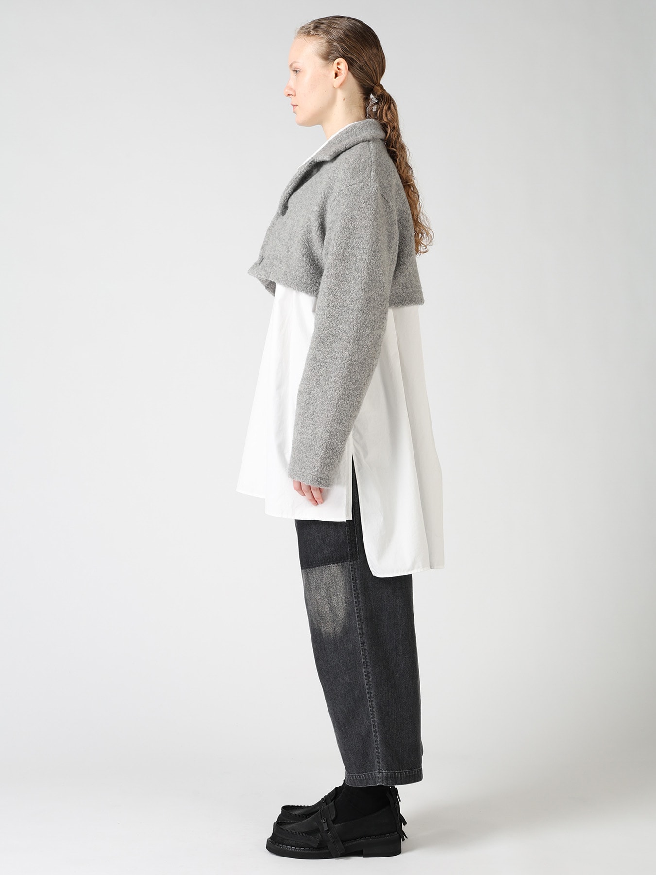 WOOL BLEND PILE SHORT JACKET
