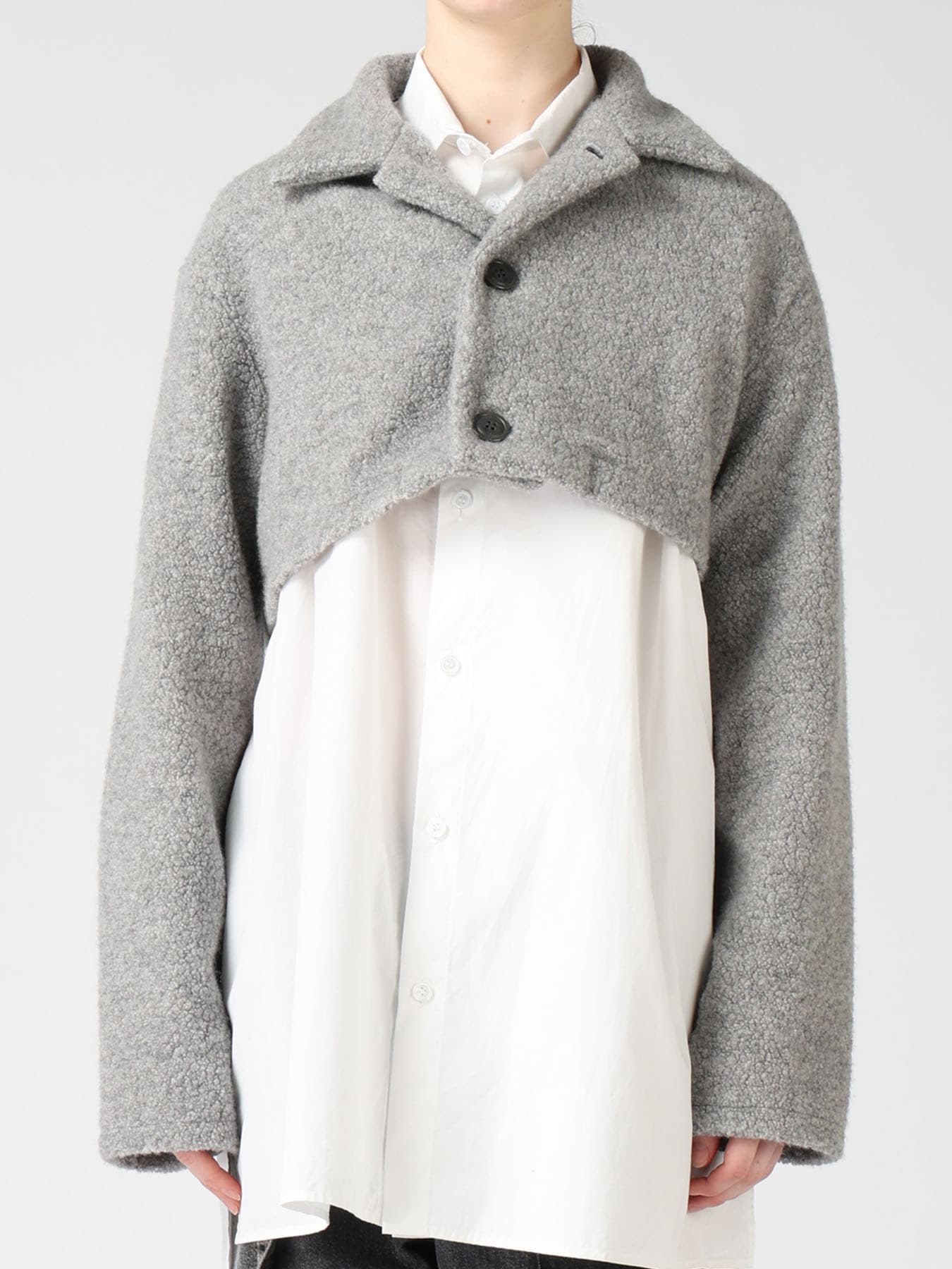 WOOL BLEND PILE SHORT JACKET