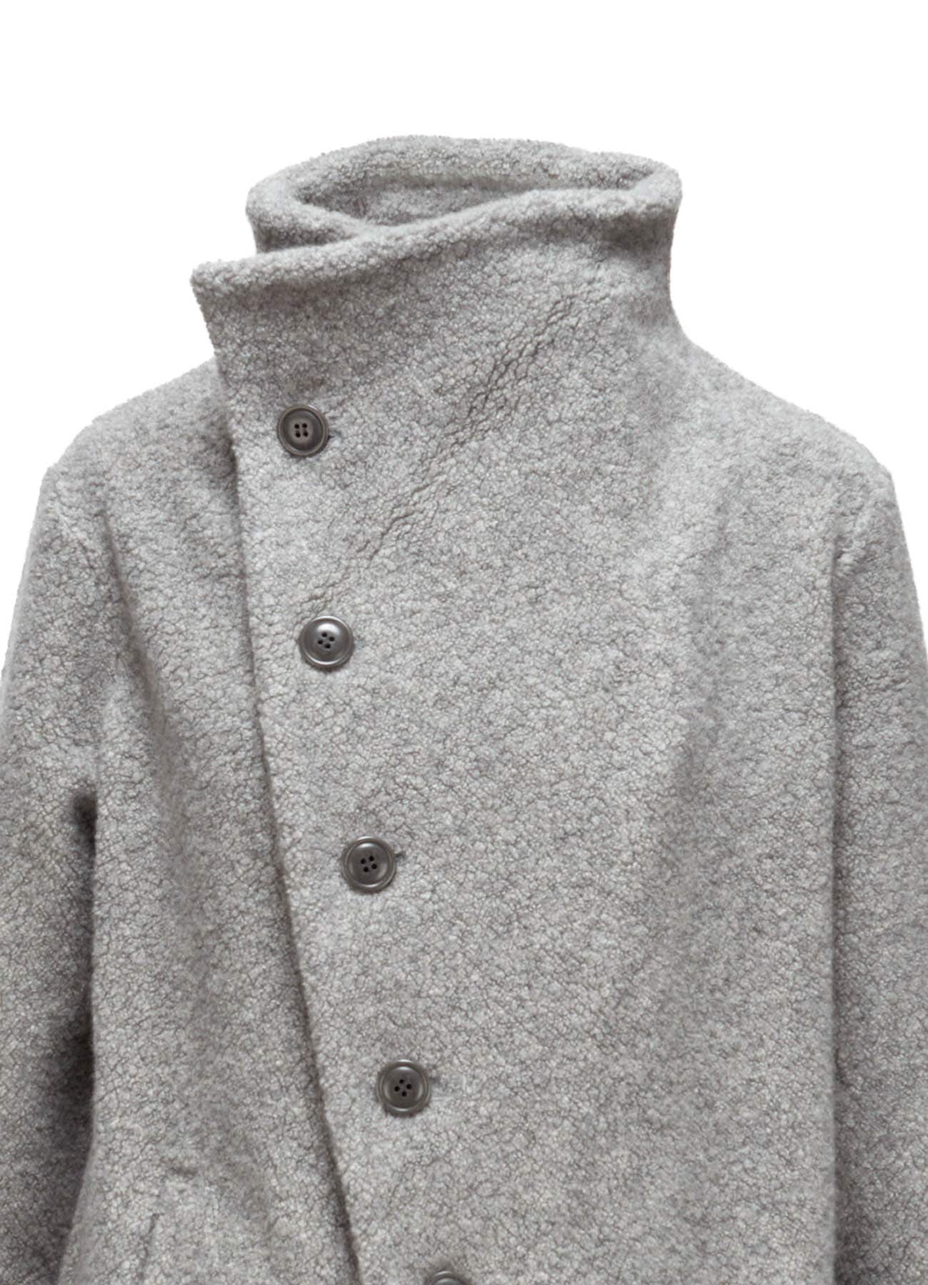 WOOL BLEND PILE 5-BUTTON JACKET