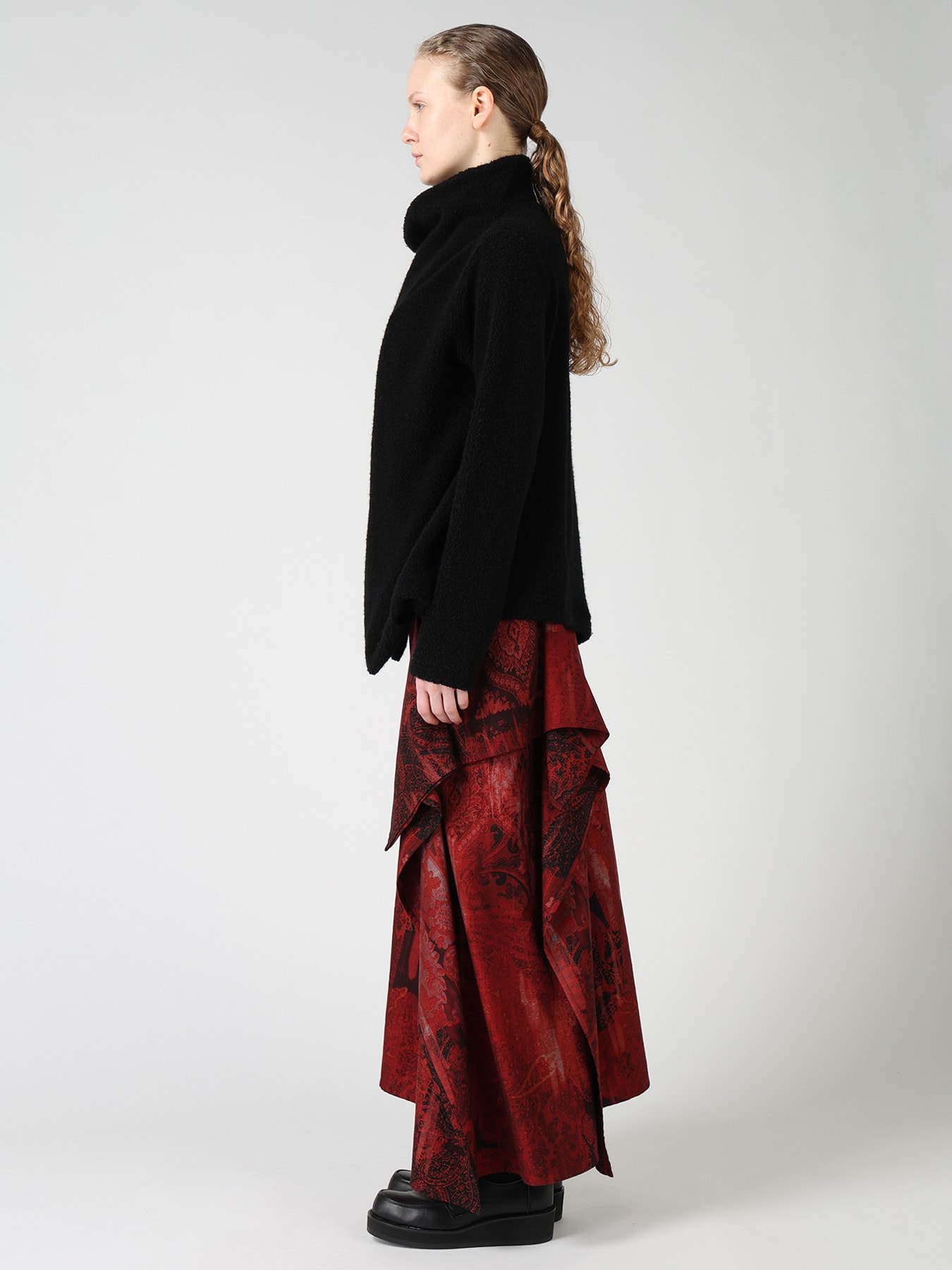 WOOL BLEND PILE 5-BUTTON JACKET