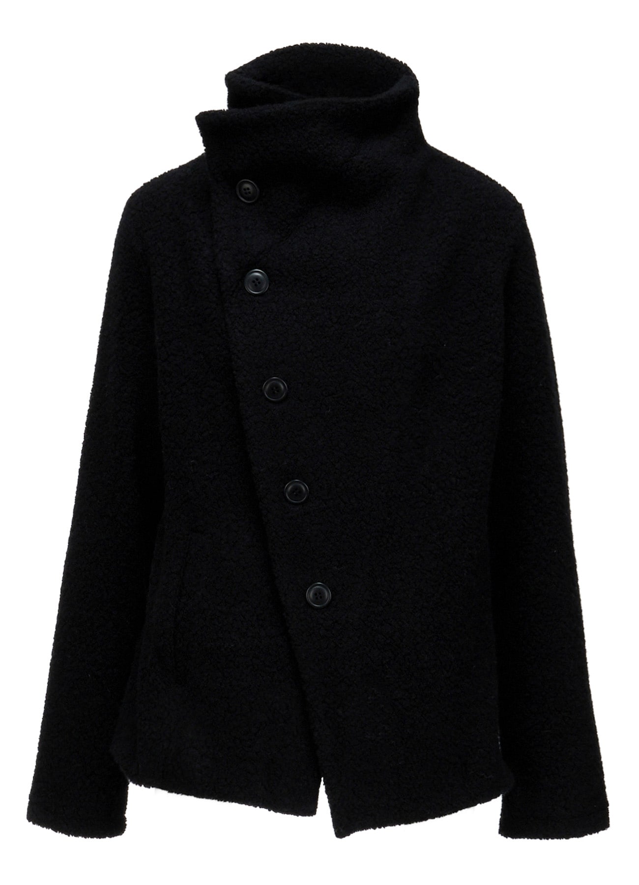WOOL BLEND PILE 5-BUTTON JACKET