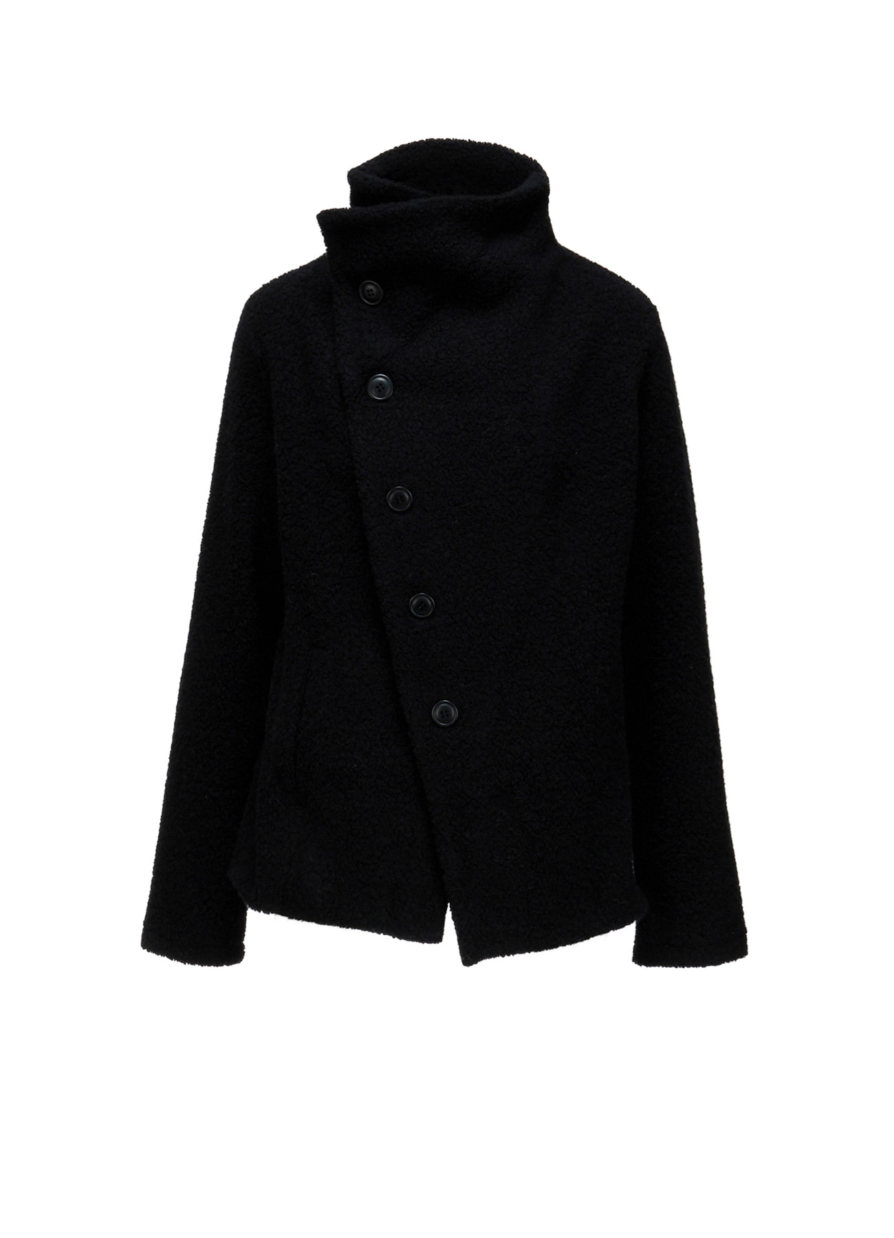 WOOL BLEND PILE 5-BUTTON JACKET