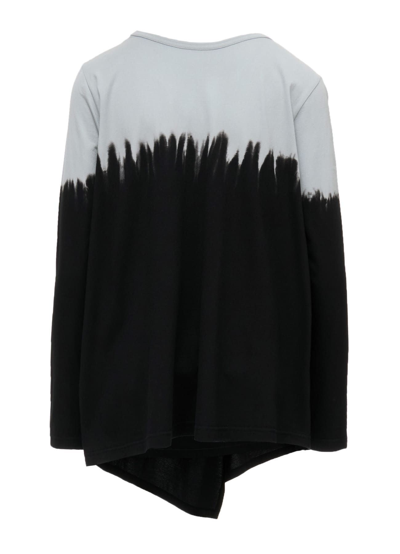DISCHARGE DYED LONG SLEEVE ASYMMETRIC T-SHIRT