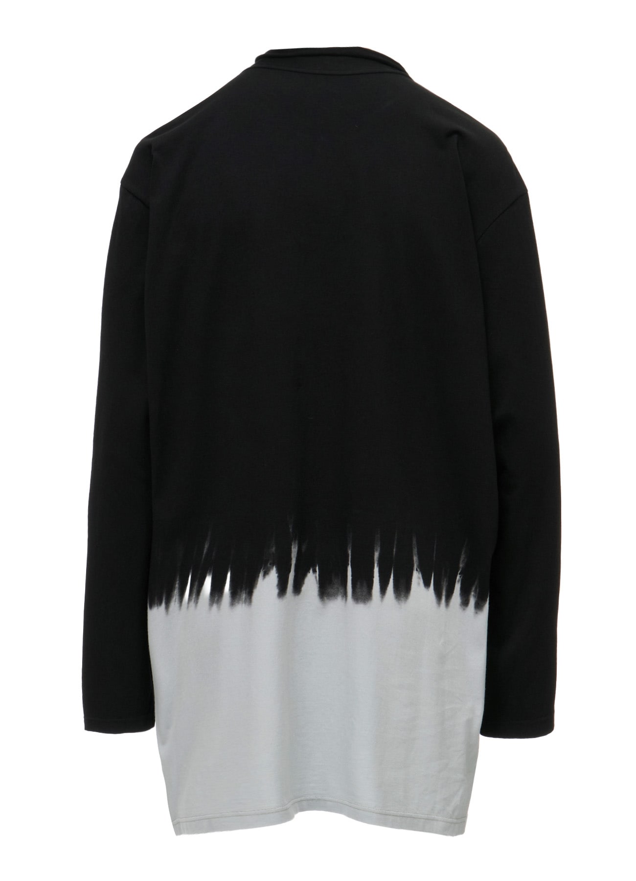 DISCHARGE DYED TIE-NECK T-SHIRT