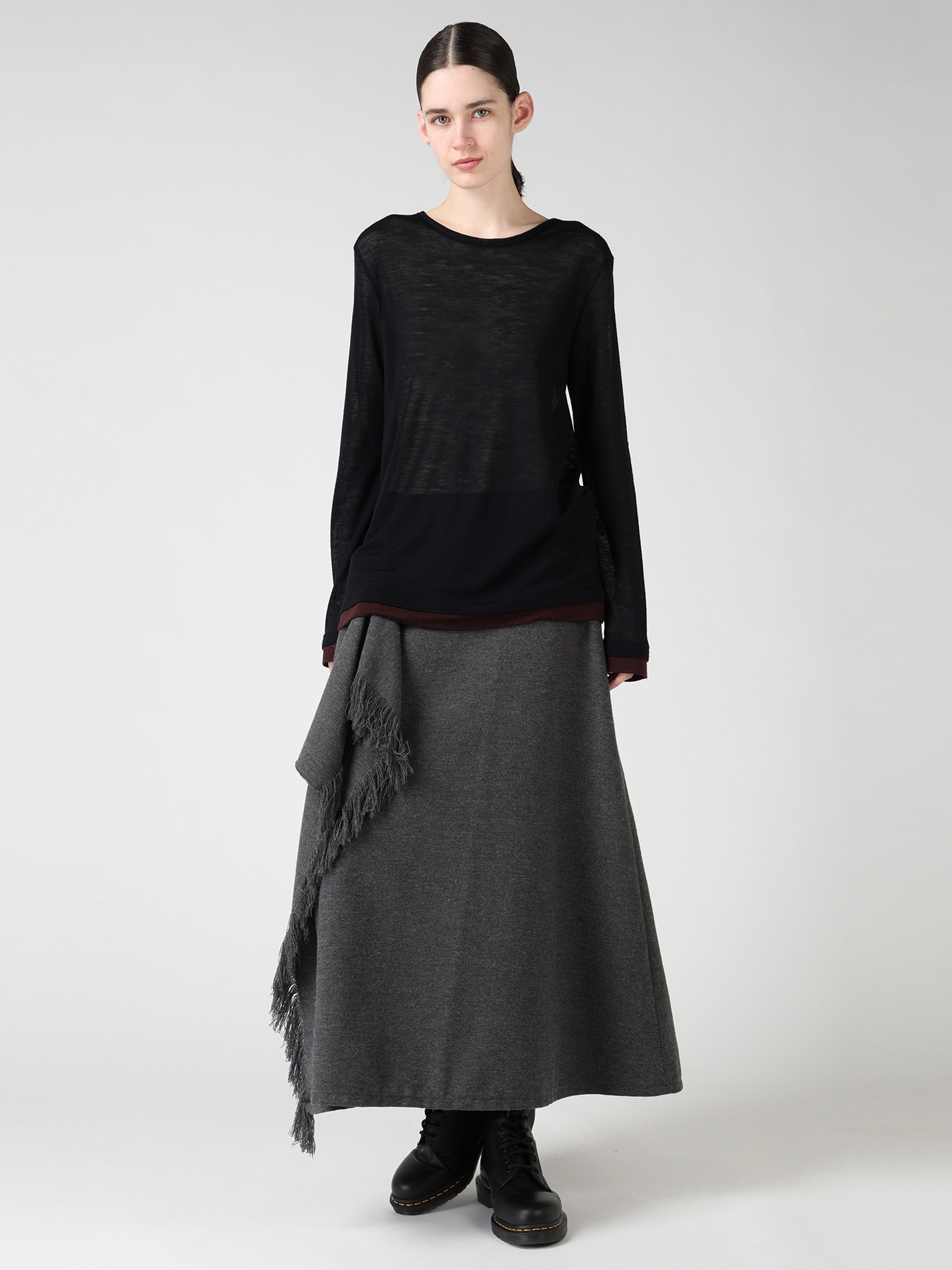 GAUZE RIB ROUND NECK T-SHIRT