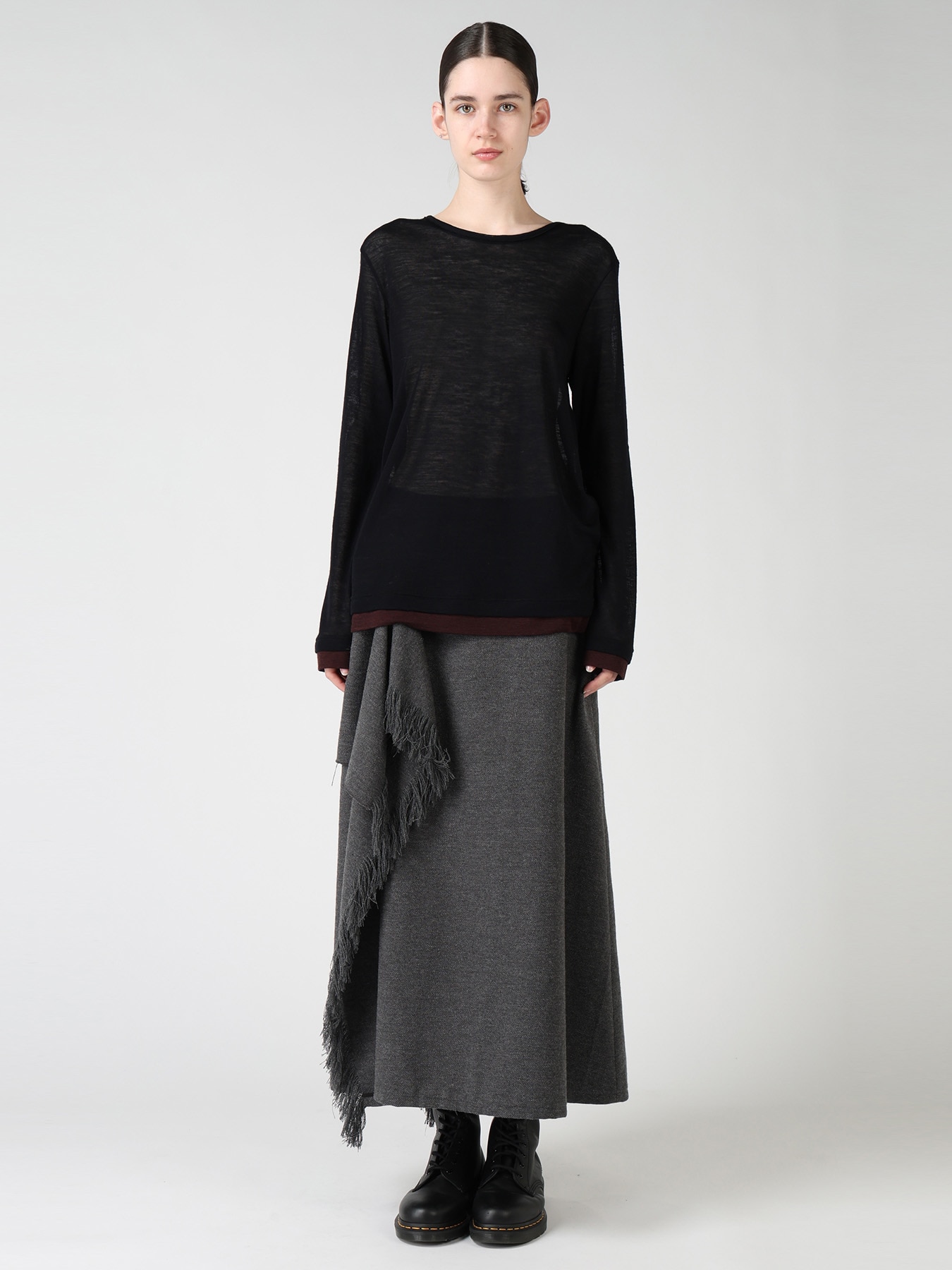 GAUZE RIB ROUND NECK T-SHIRT