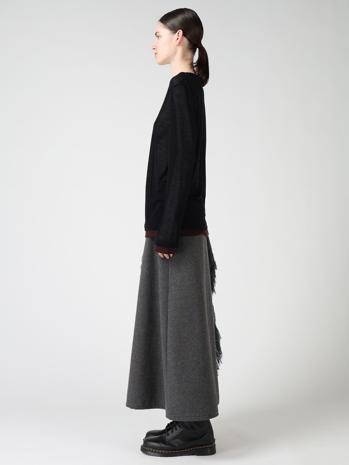 GAUZE RIB ROUND NECK T-SHIRT