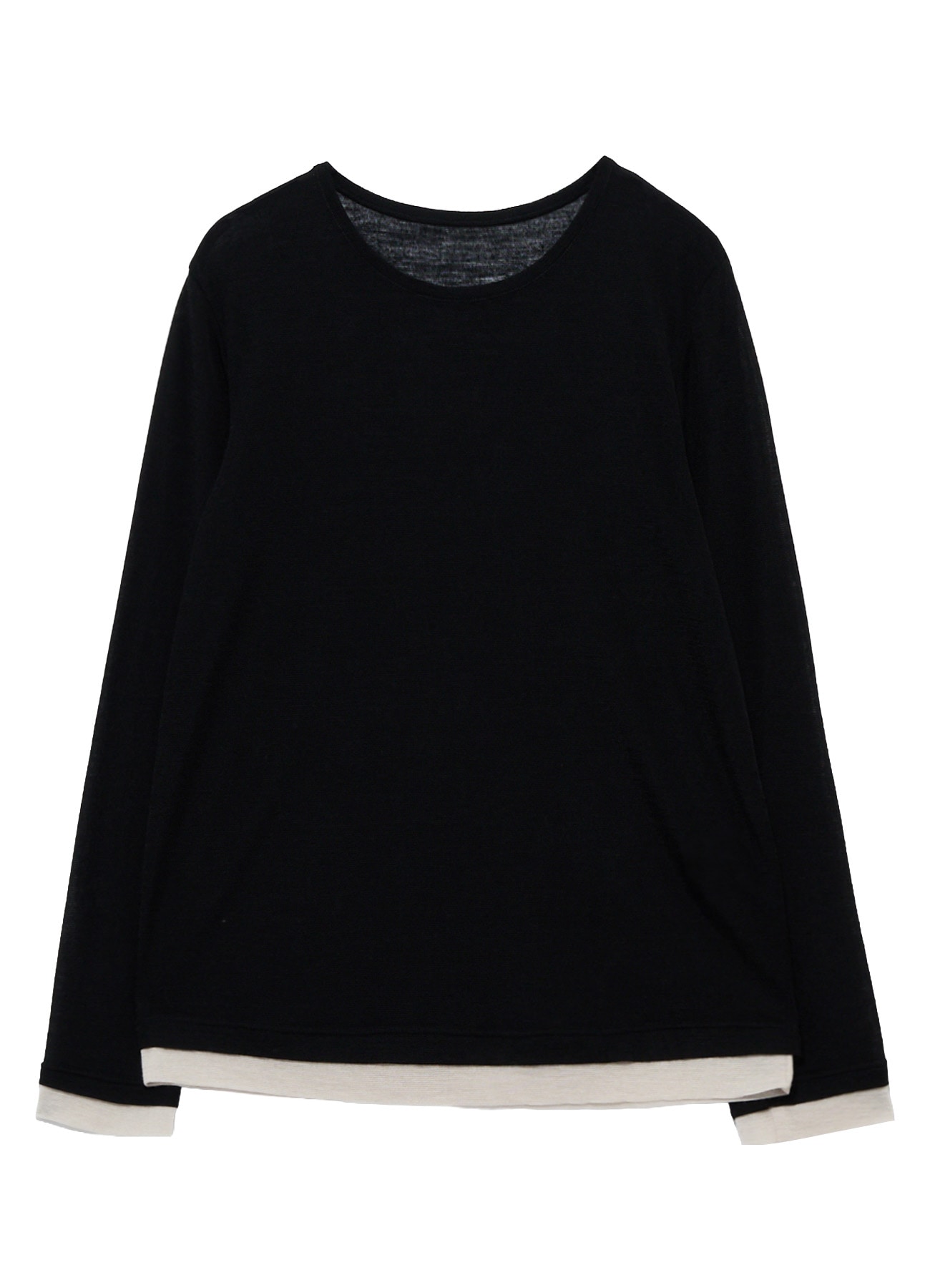 GAUZE RIB ROUND NECK T-SHIRT