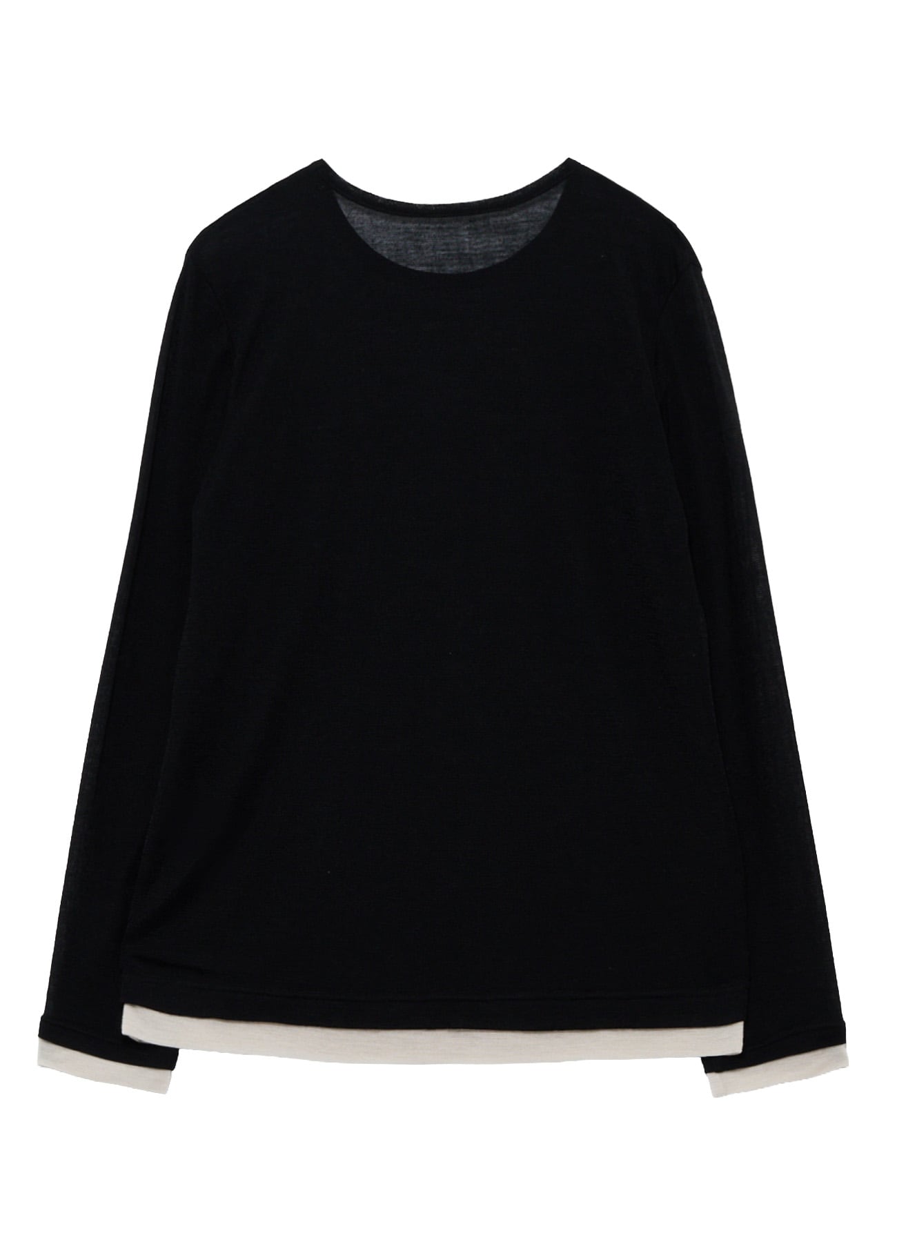 GAUZE RIB ROUND NECK T-SHIRT