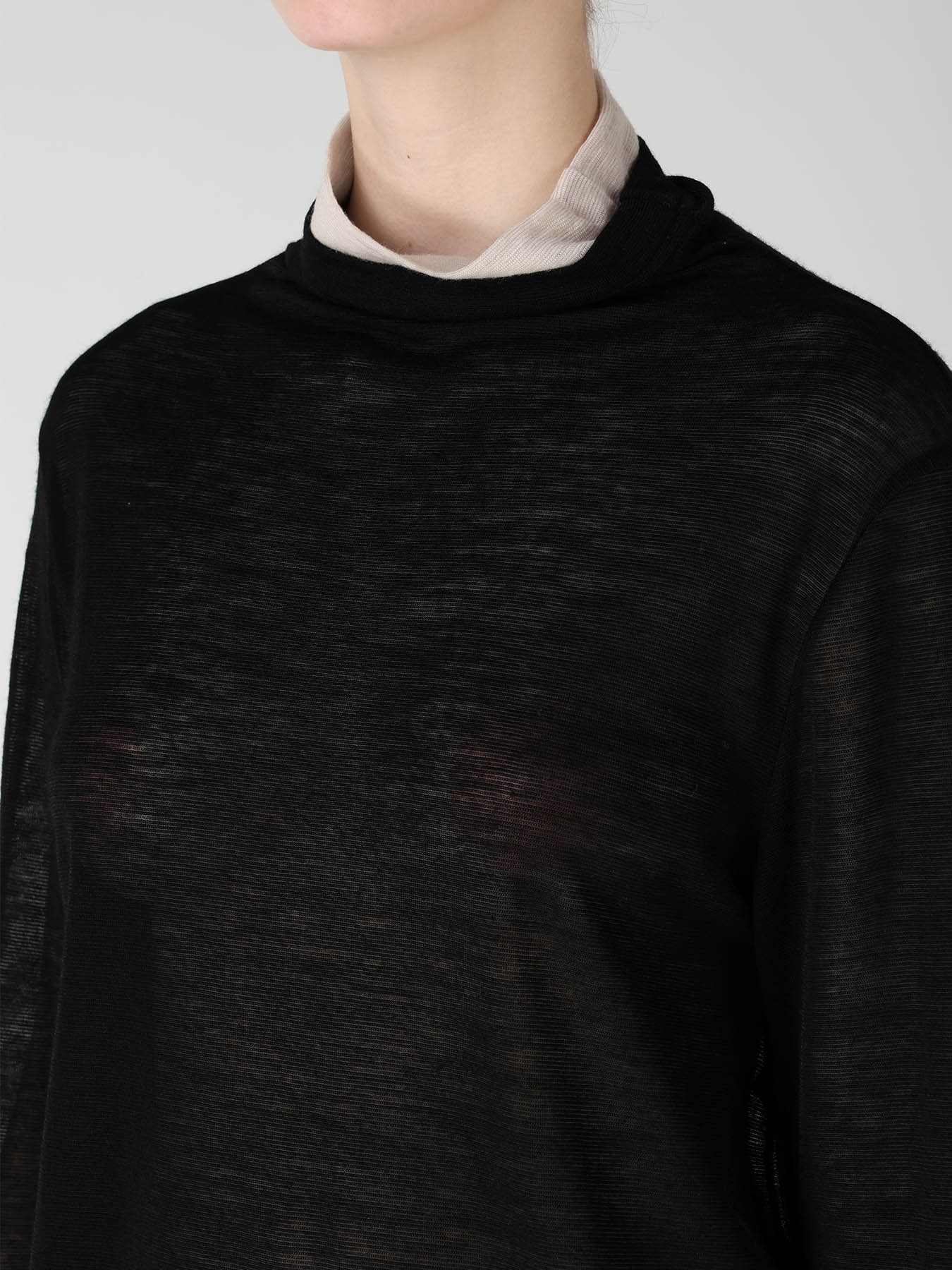 GAUZE RIB HIGH NECK T-SHIRT