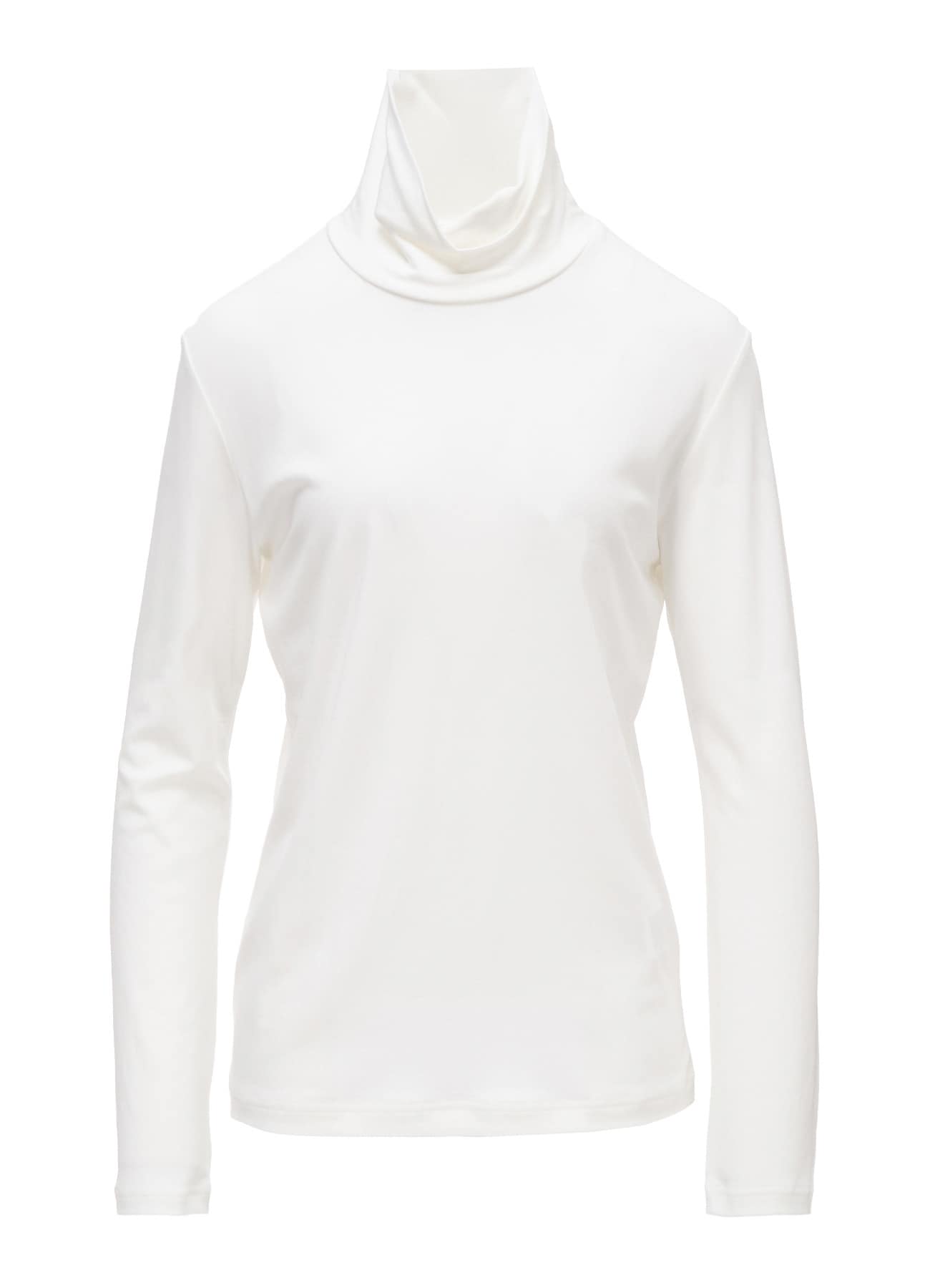 COTTON INTERLOCK HIGH NECK LONG SLEEVE T-SHIRT