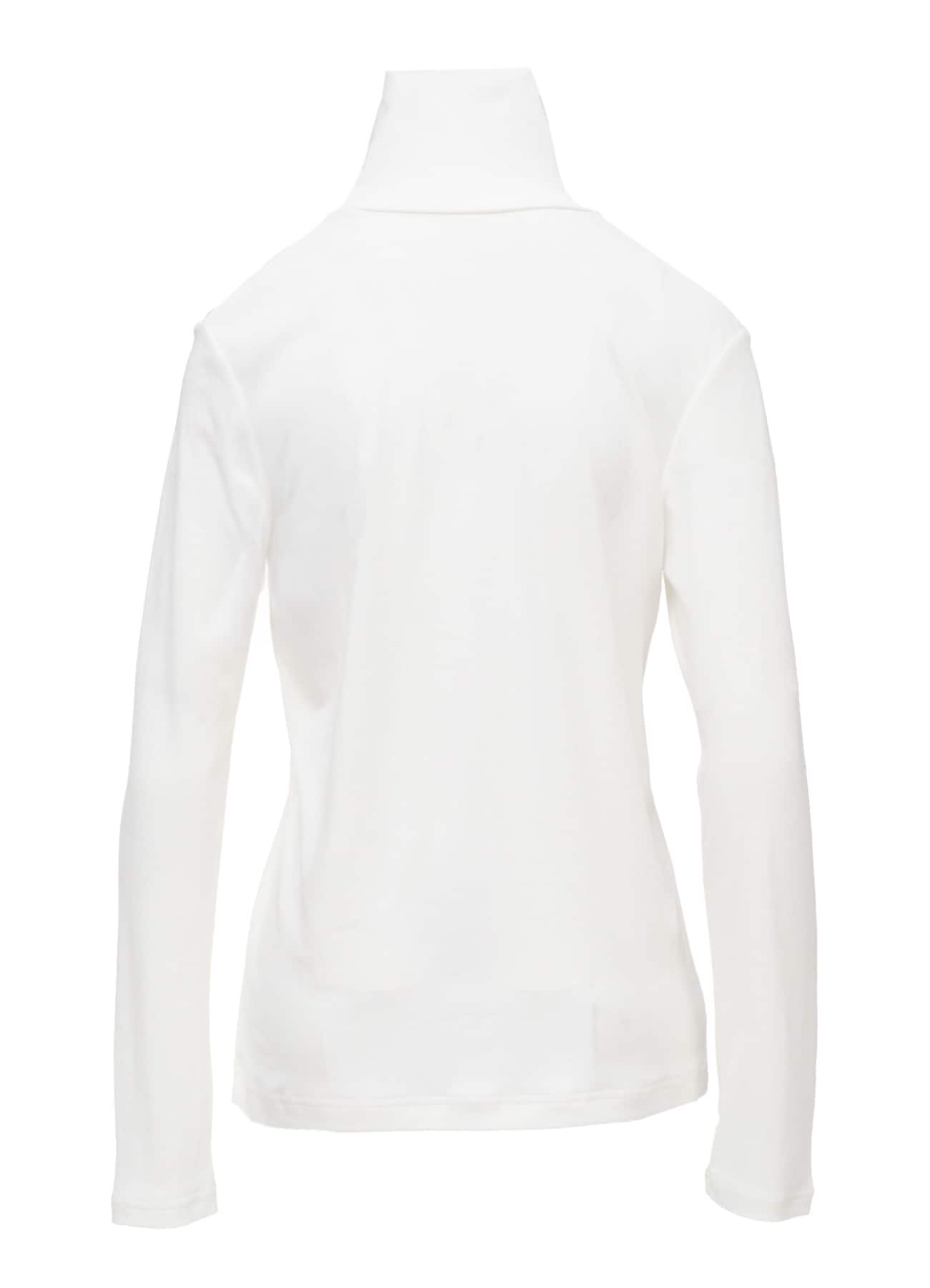 COTTON INTERLOCK HIGH NECK LONG SLEEVE T-SHIRT
