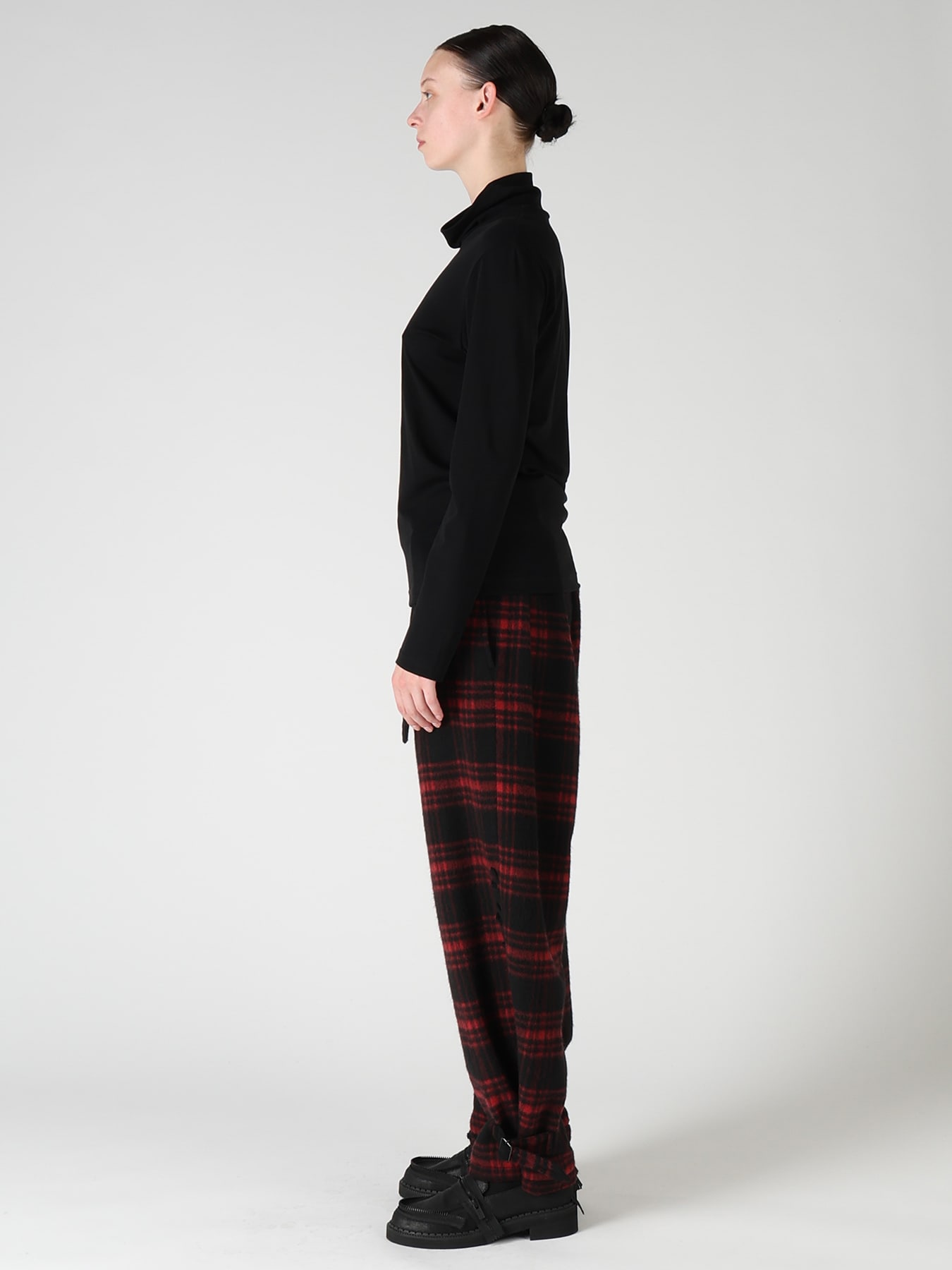 COTTON INTERLOCK HIGH NECK LONG SLEEVE T-SHIRT