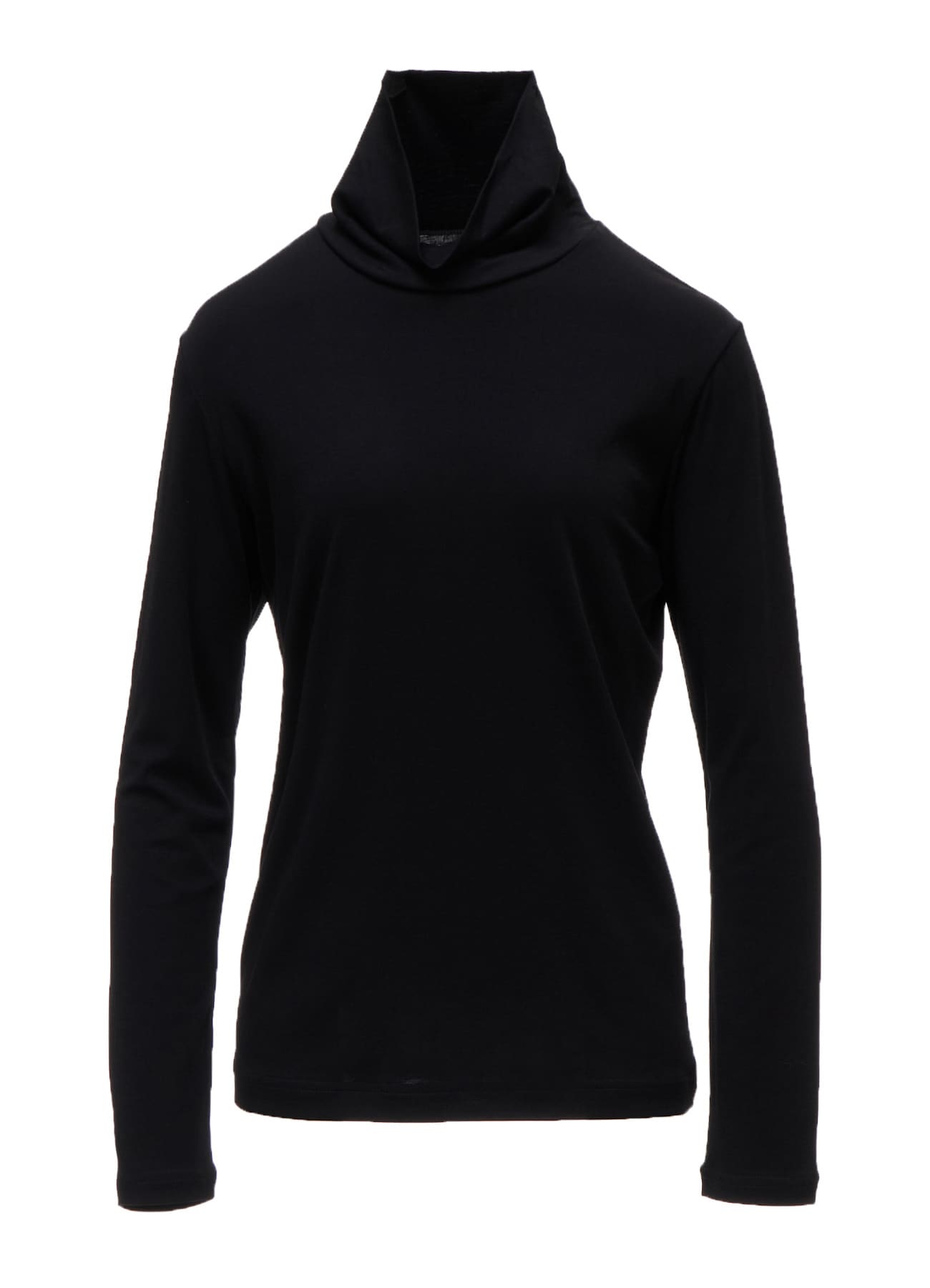 COTTON INTERLOCK HIGH NECK LONG SLEEVE T-SHIRT