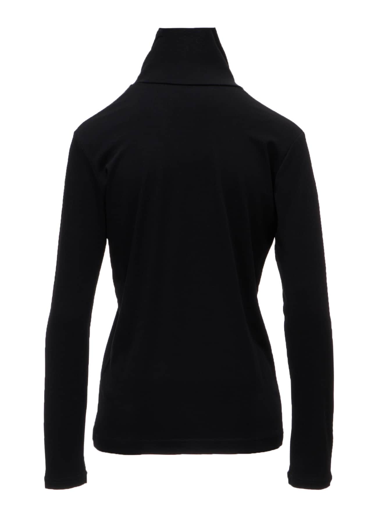 COTTON INTERLOCK HIGH NECK LONG SLEEVE T-SHIRT