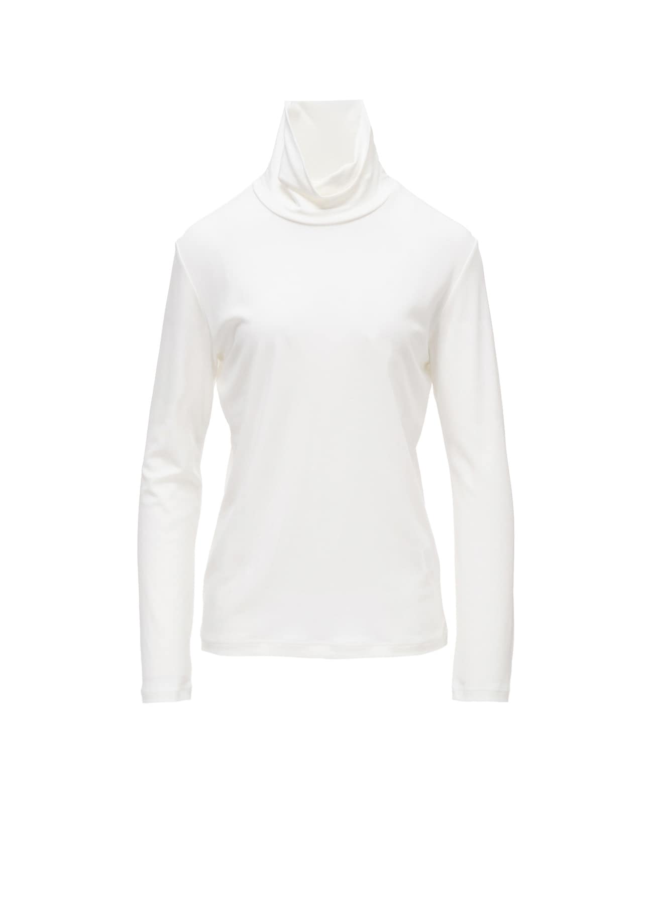 COTTON INTERLOCK HIGH NECK LONG SLEEVE T-SHIRT