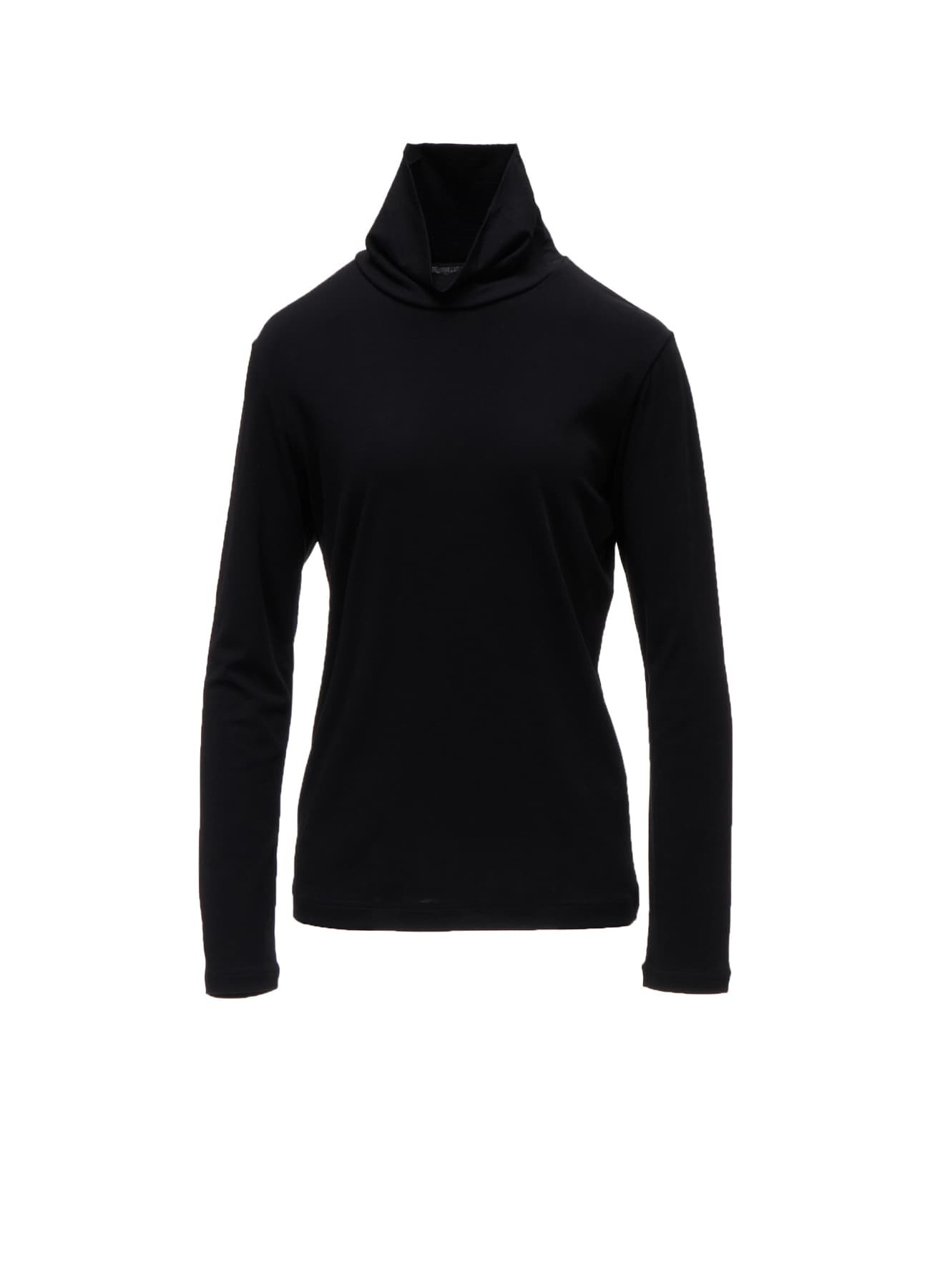 COTTON INTERLOCK HIGH NECK LONG SLEEVE T-SHIRT