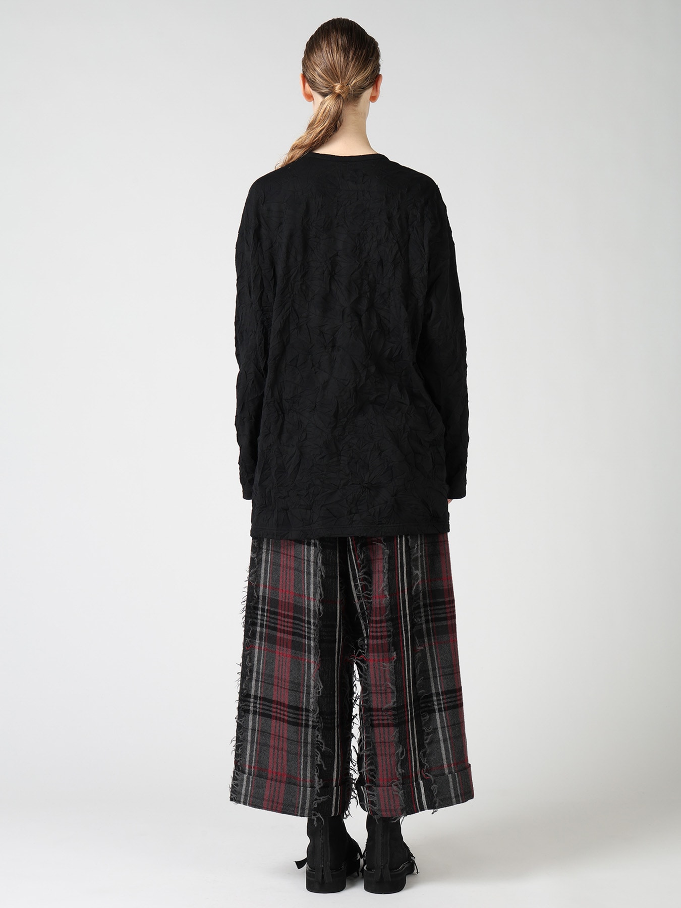 RANDOM DOT JACQUARD BIG LONG SLEEVE T-SHIRT