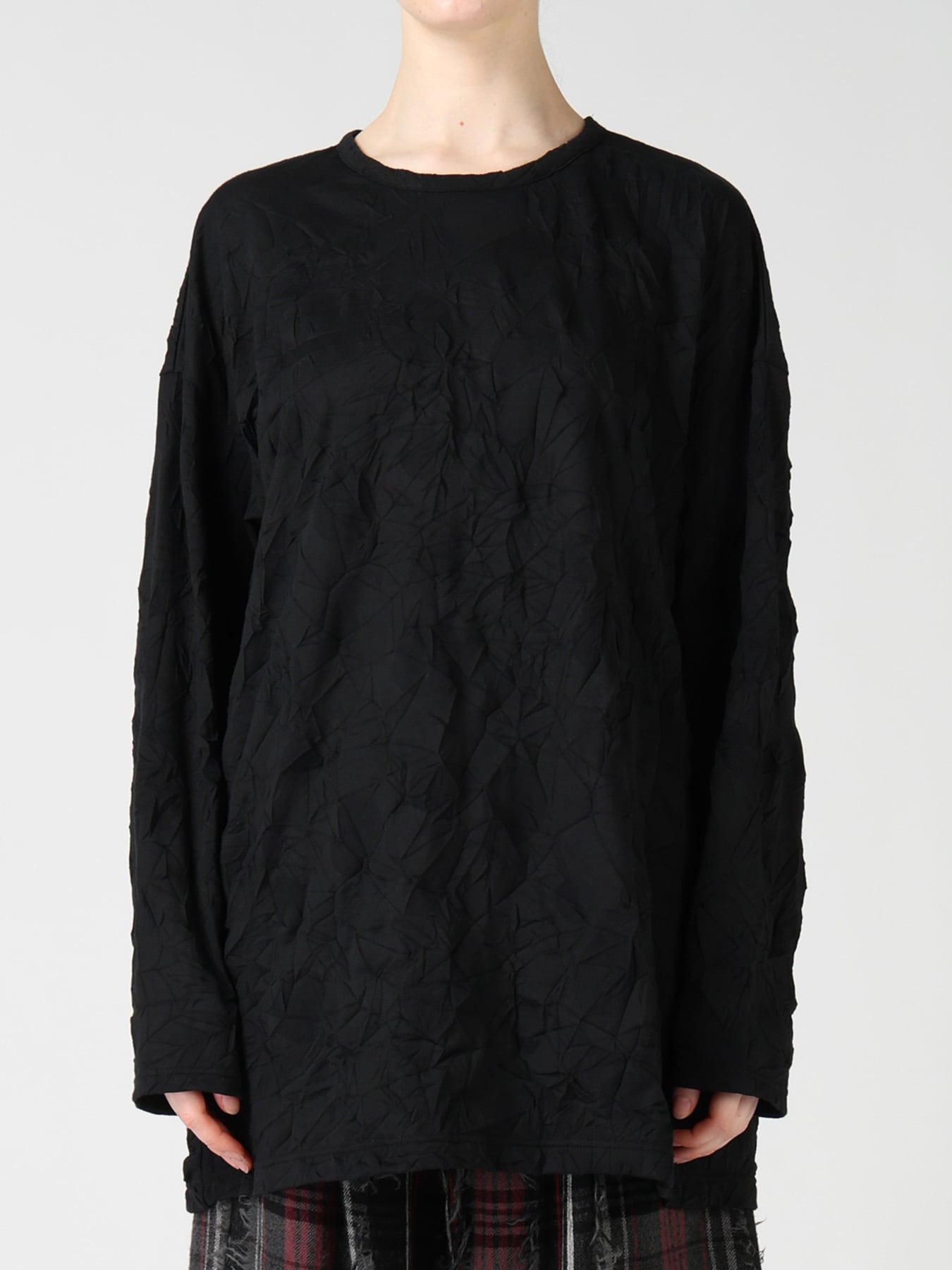 RANDOM DOT JACQUARD BIG LONG SLEEVE T-SHIRT