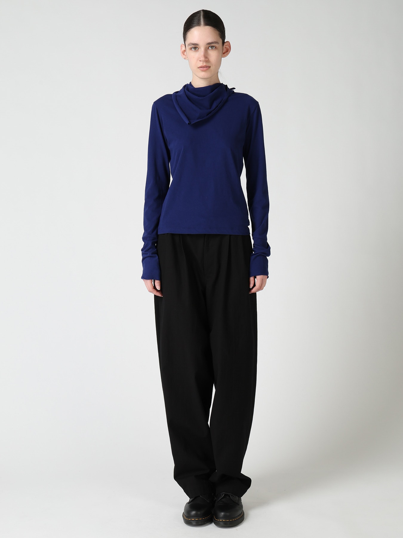 HARD TWISTED JERSEY COLLAR SCARF T-SHIRT