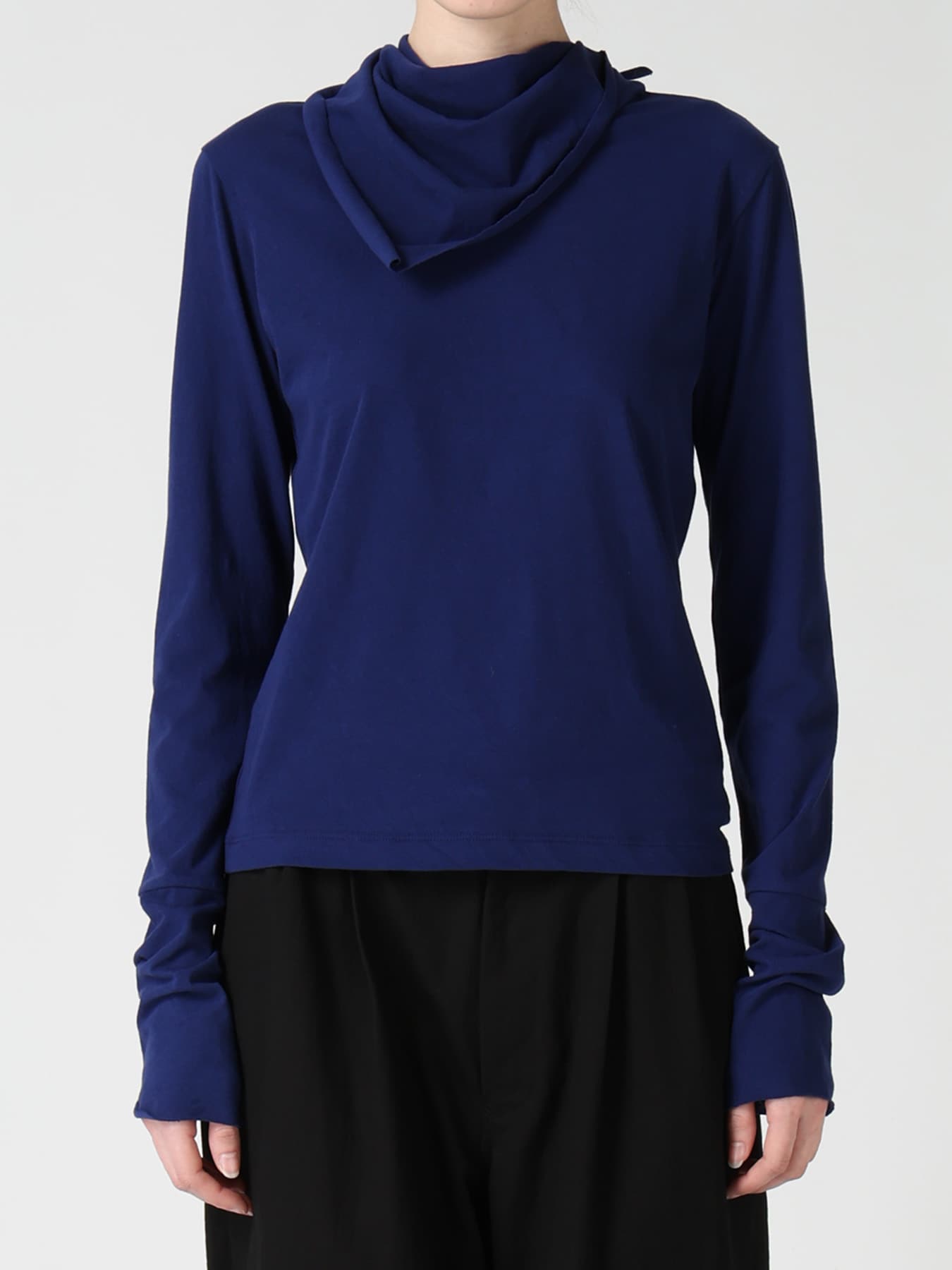 HARD TWISTED JERSEY COLLAR SCARF T-SHIRT
