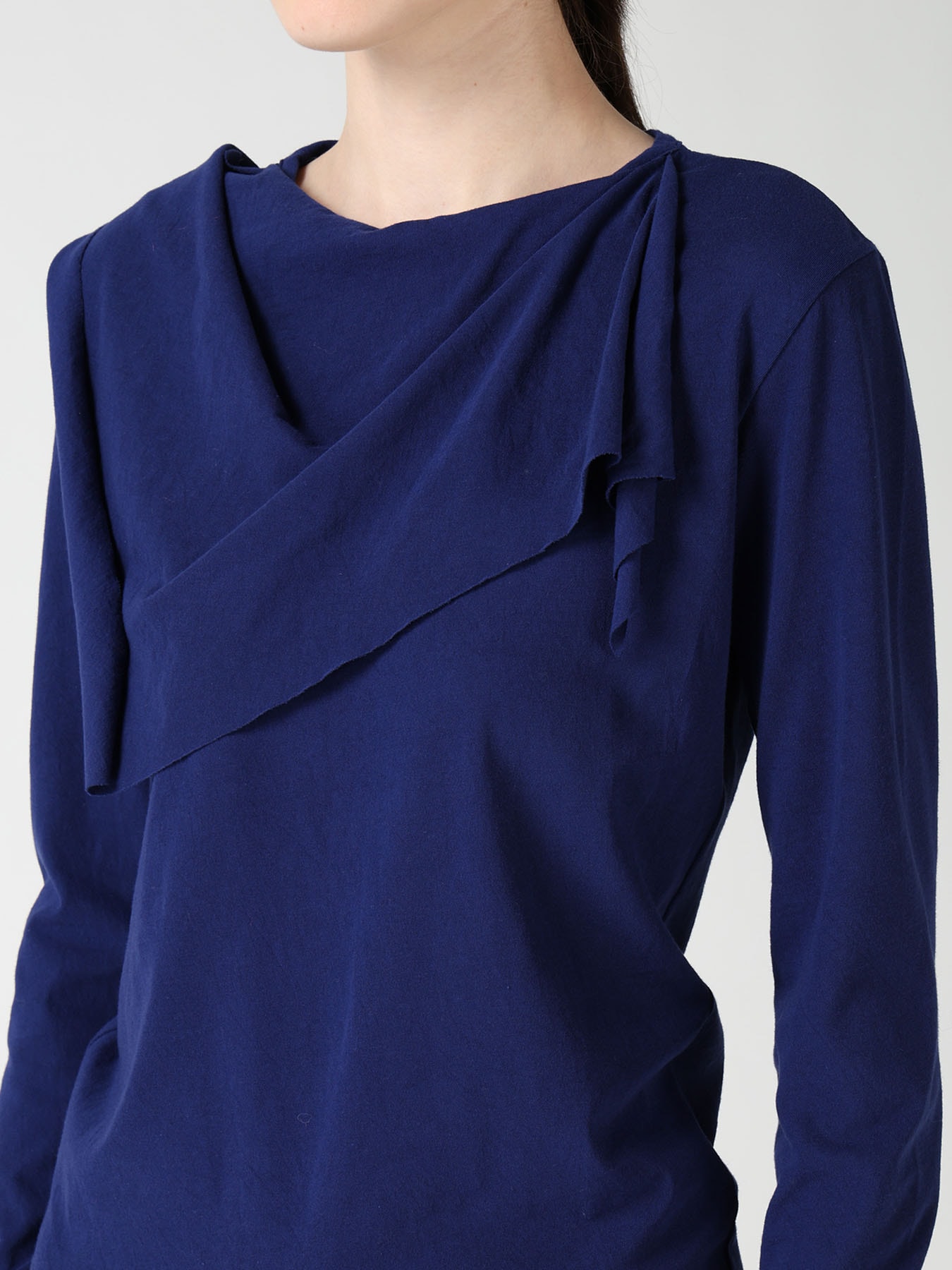 HARD TWISTED JERSEY COLLAR SCARF T-SHIRT