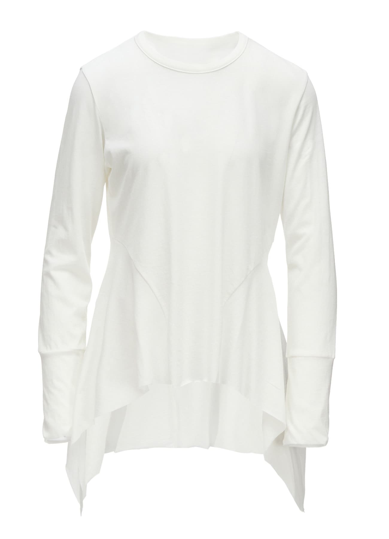 HARD TWISTED JERSEY SIDE DRAPE T-SHIRT