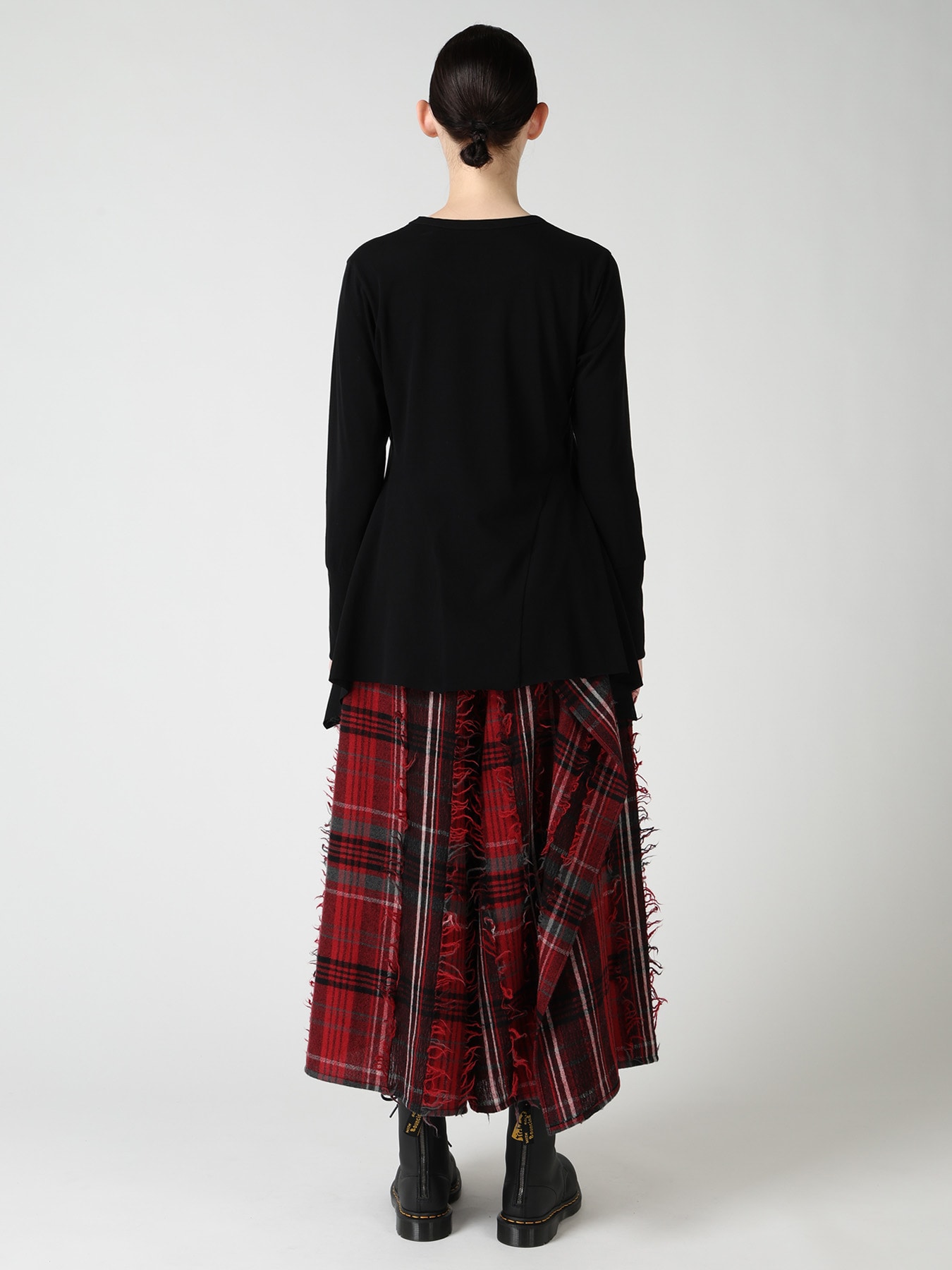 HARD TWISTED JERSEY SIDE DRAPE T-SHIRT