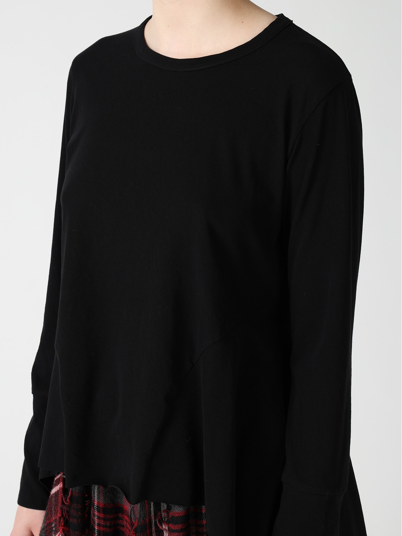 HARD TWISTED JERSEY SIDE DRAPE T-SHIRT