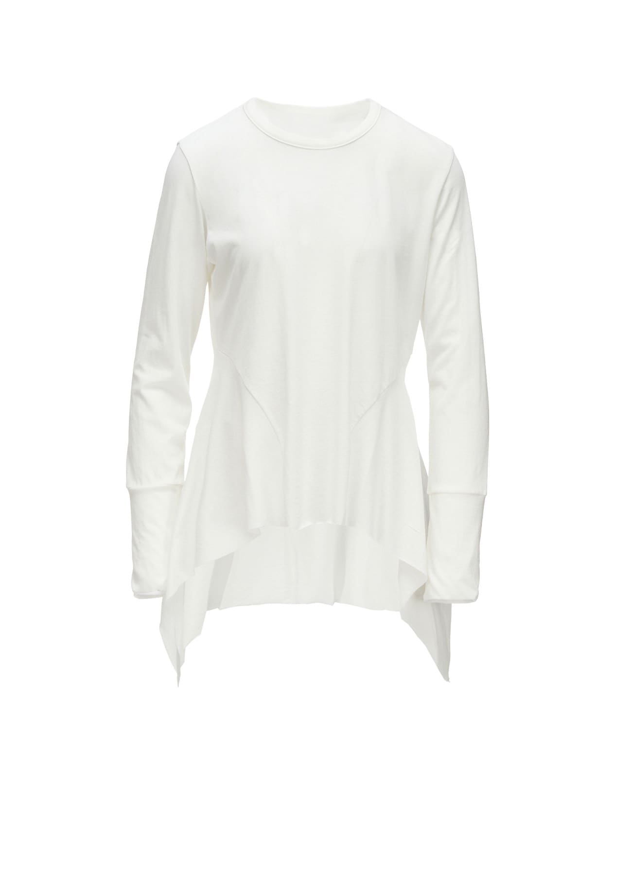 希少 ヨウジヤマモト96ss 長袖シャツ 白 ダブルポケット 刺繍ライン　S COTTON JERSEY Y'S STITCH LONG SLEEVE BIG T-SHIRT(L Off White): Y's