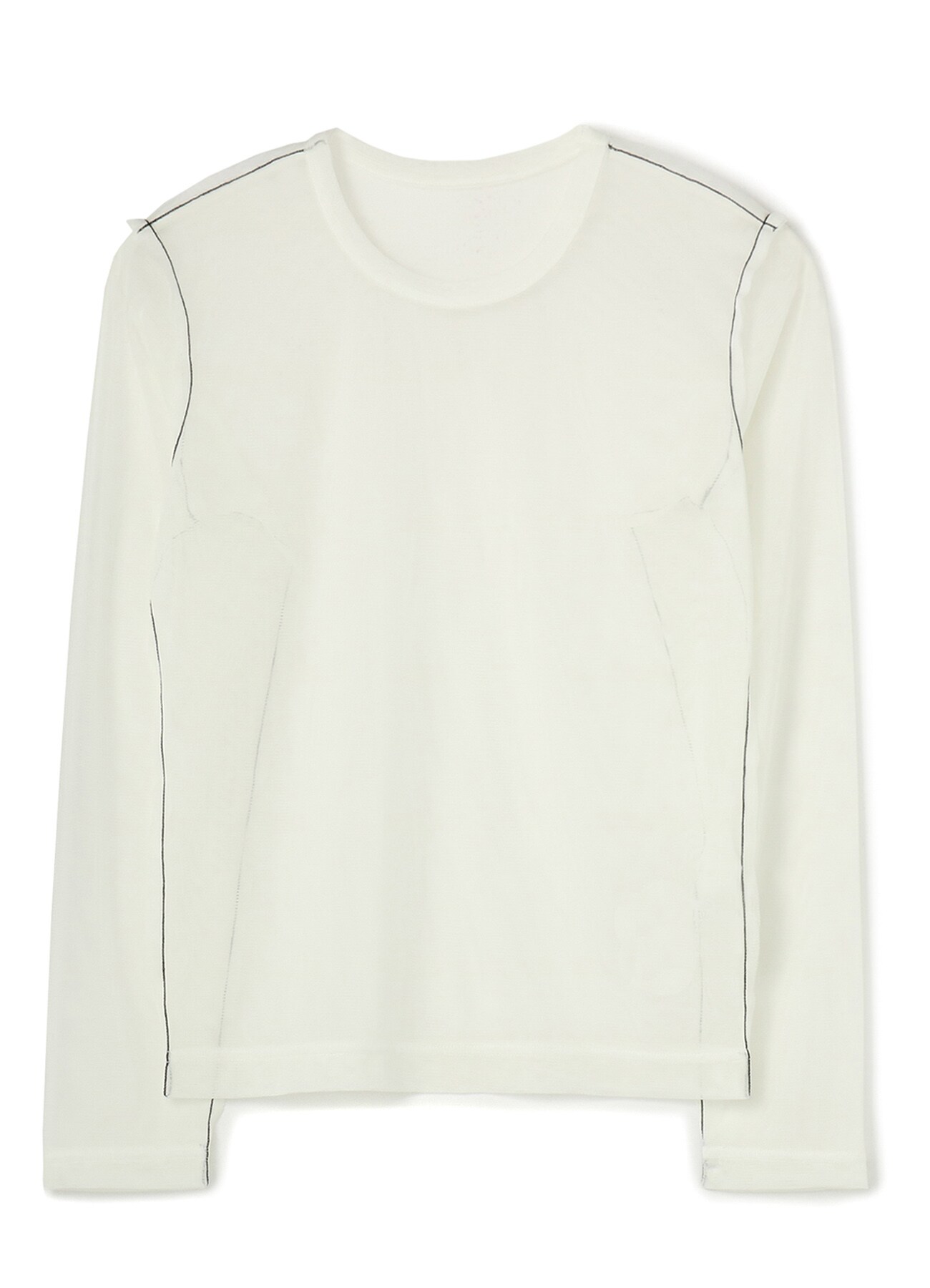 TULLE CHAIN STITCH LONG SLEEVE T