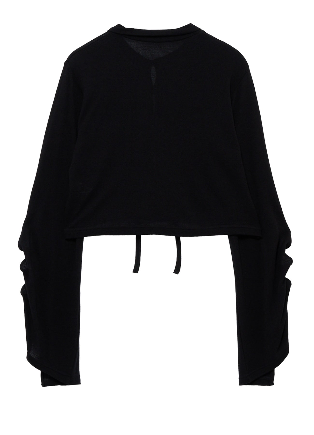 WOOL/SILK CREPE DRAPE SLEEVE CARDIGAN