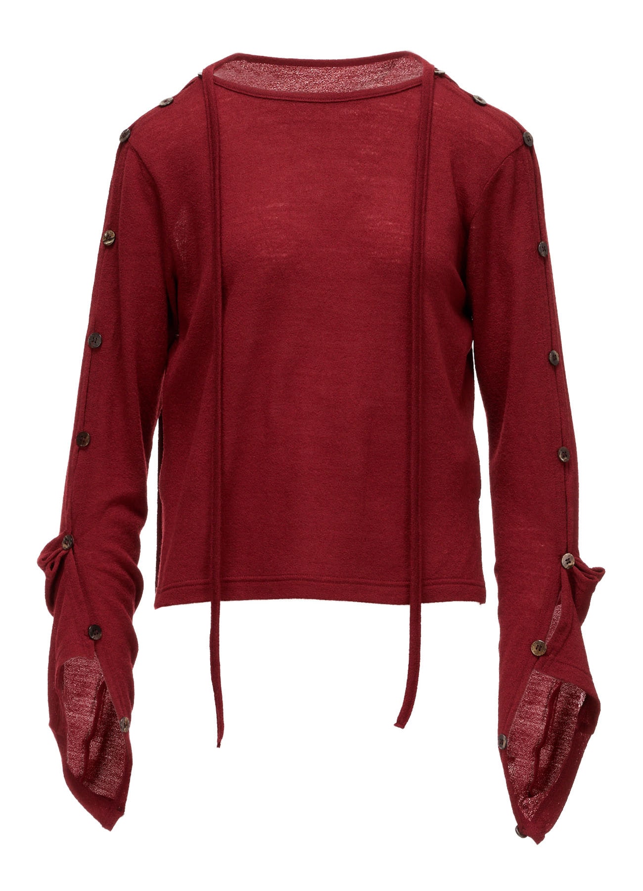 WOOL/SILK CREPE DRAPE BOAT NECK PULLOVER