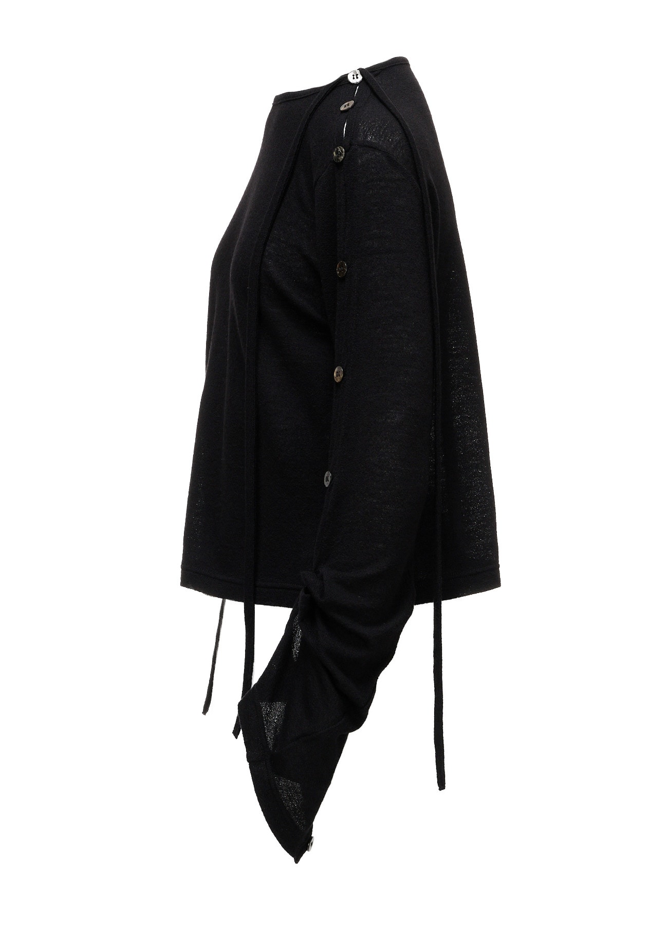 WOOL/SILK CREPE DRAPE BOAT NECK PULLOVER