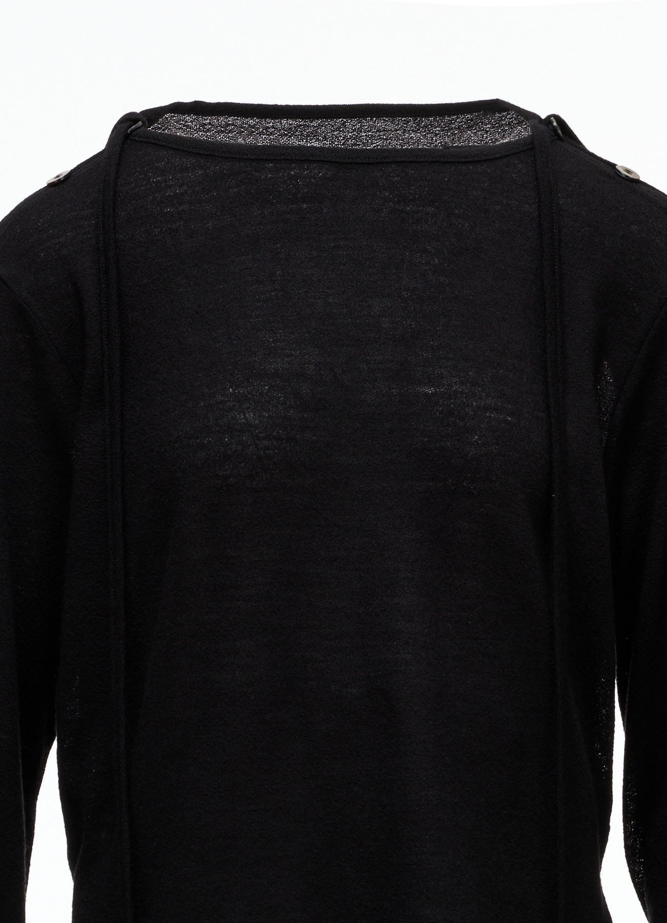 WOOL/SILK CREPE DRAPE BOAT NECK PULLOVER