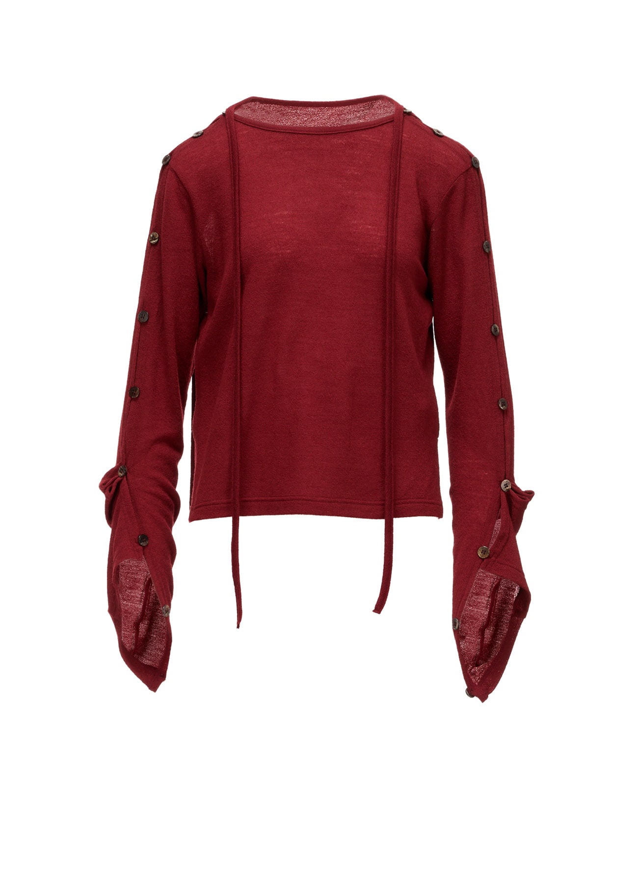 WOOL/SILK CREPE DRAPE BOAT NECK PULLOVER