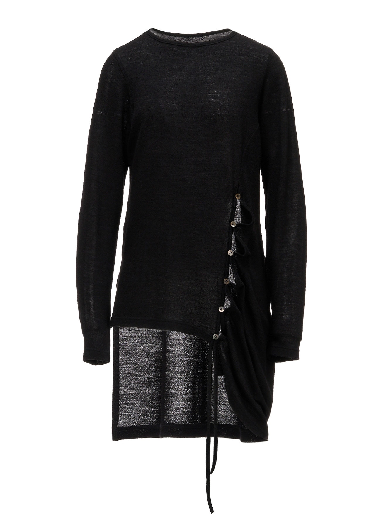 WOOL/SILK CREPE DRAPE SIDE DRAPE T-SHIRT