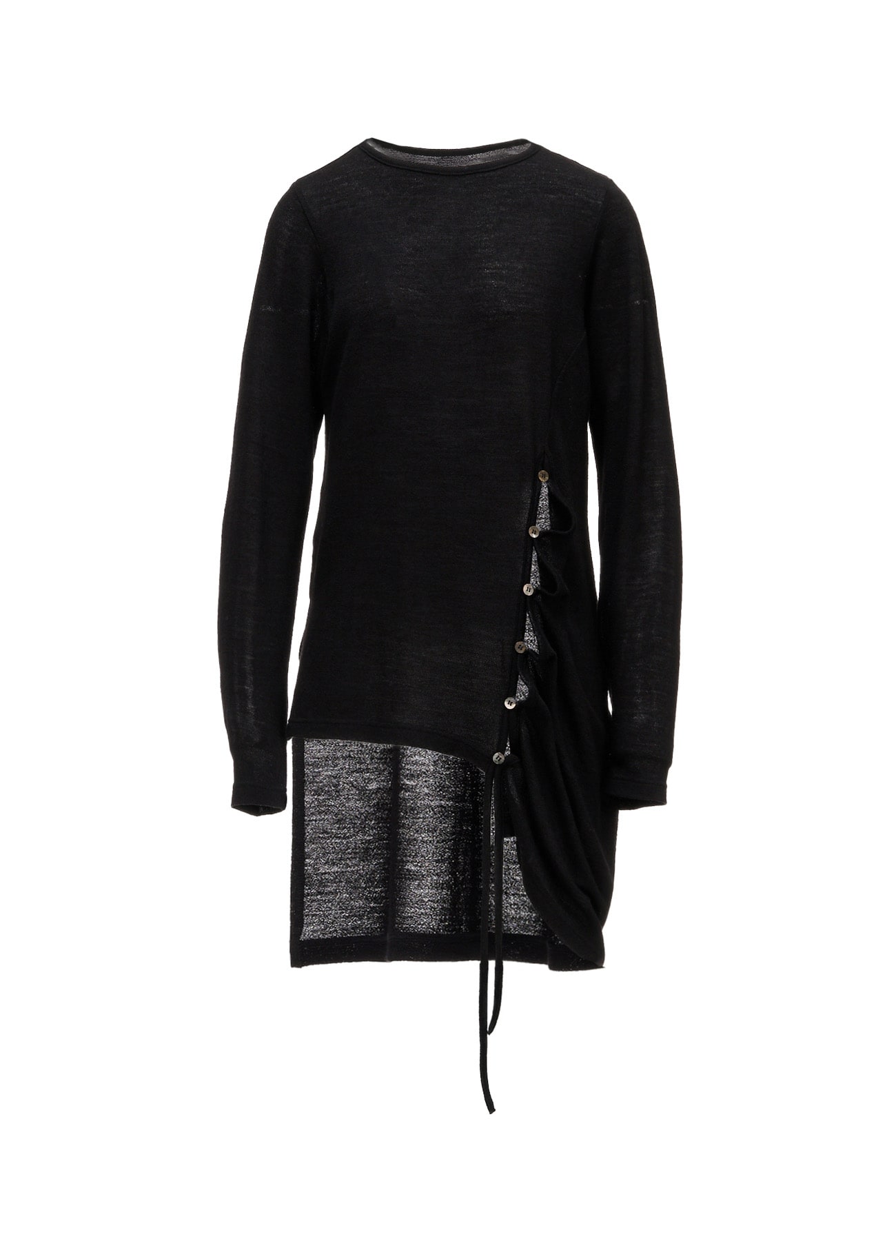 WOOL/SILK CREPE DRAPE SIDE DRAPE T-SHIRT
