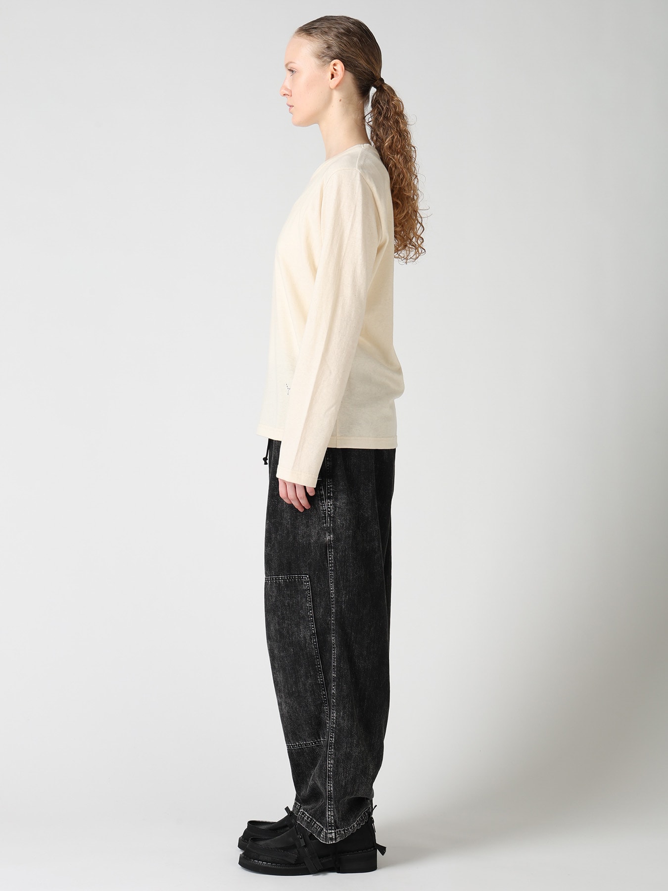 COTTON JERSEY Y'S STITCH LONG SLEEVE T-SHIRT