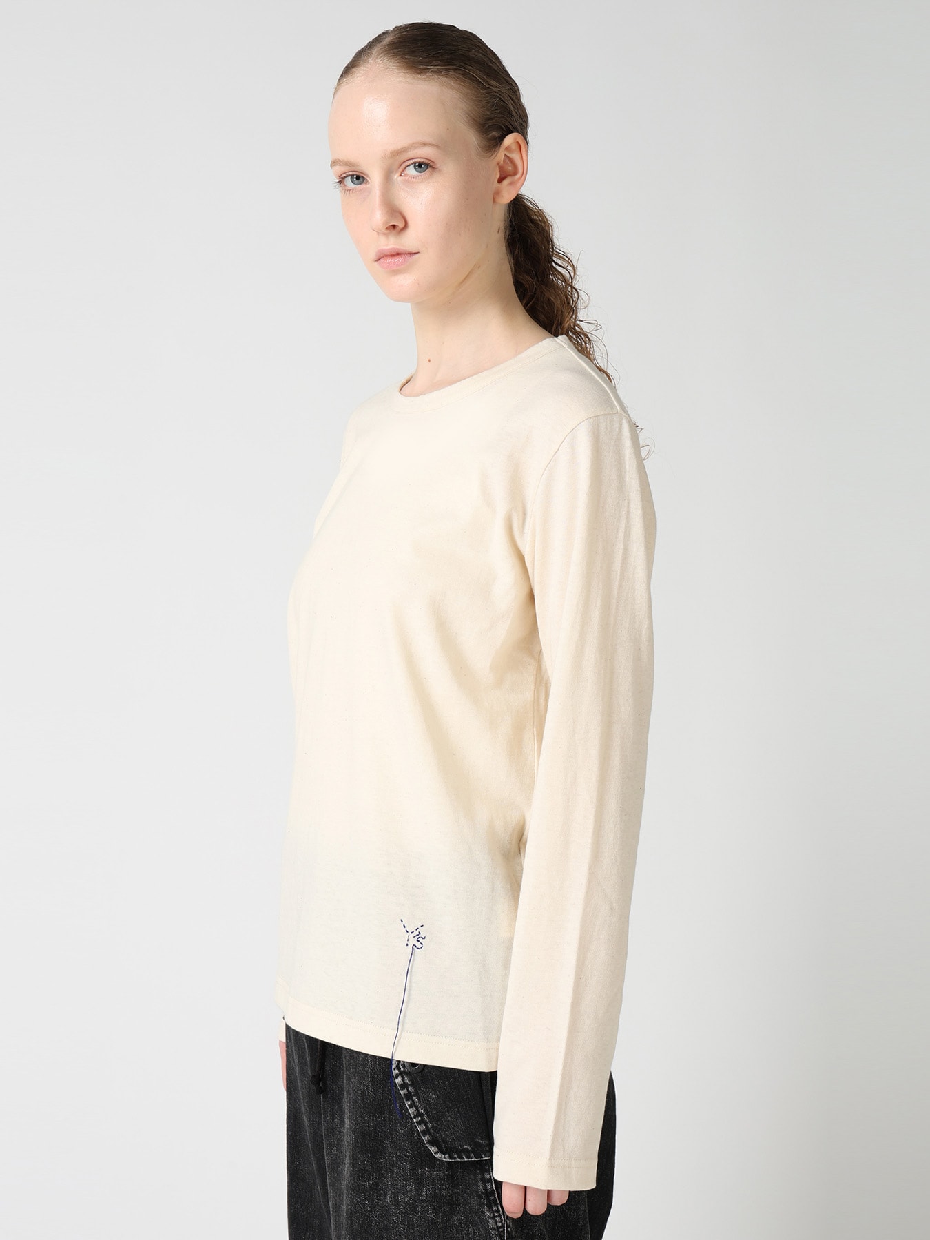 COTTON JERSEY Y'S STITCH LONG SLEEVE T-SHIRT
