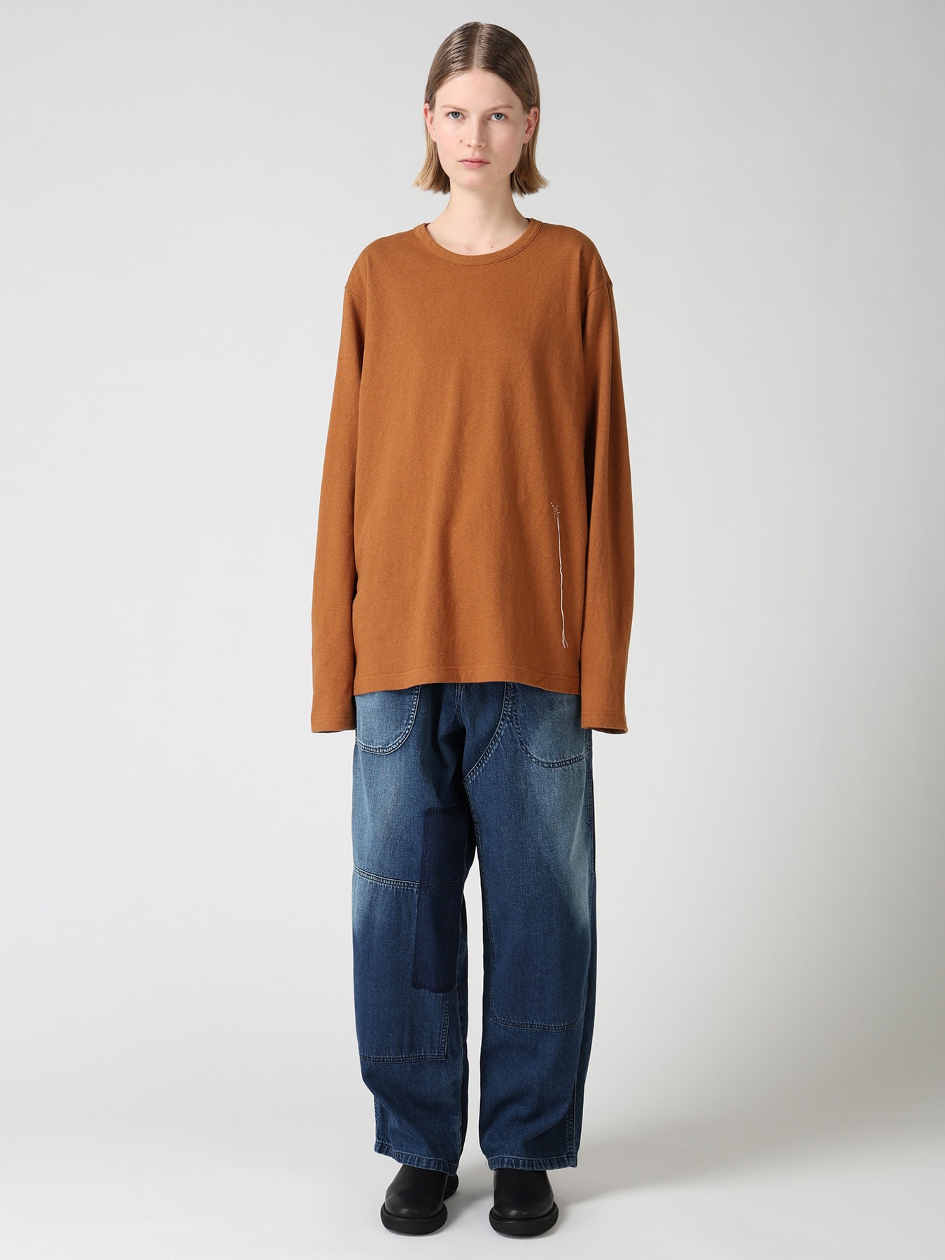 COTTON JERSEY Y'S STITCH BIG LONG SLEEVE T-SHIRT