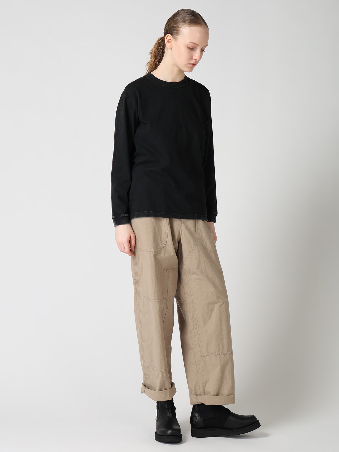 7.4OZ SULFUR DYED LONG SLEEVE JERSEY T-SHIRT