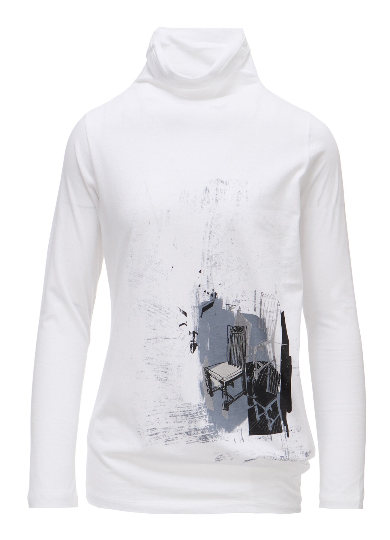 ATELIER PIGMENT PRINTED BOTTLE NECK T-SHIRT