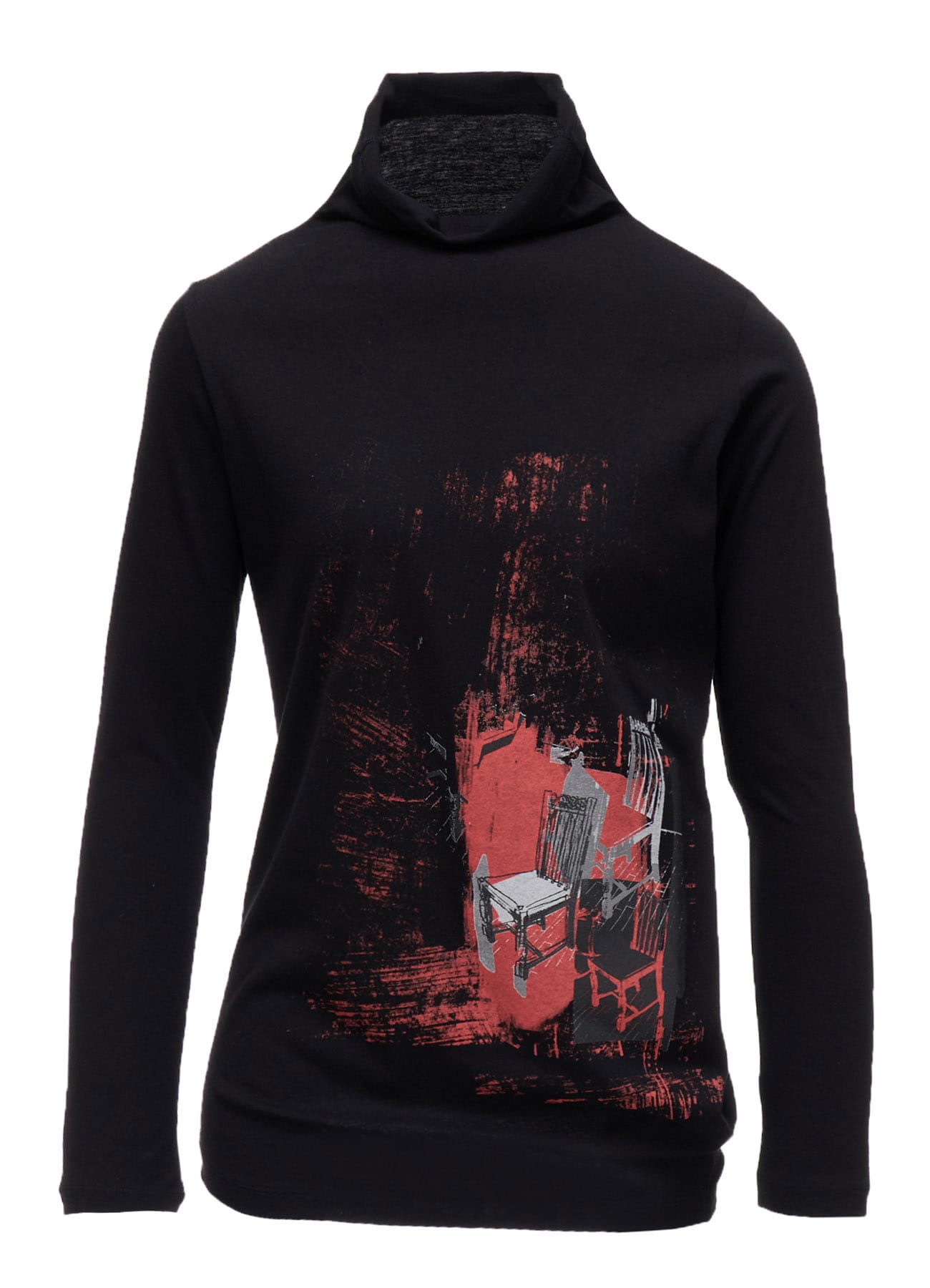 ATELIER PIGMENT PRINTED BOTTLE NECK T-SHIRT