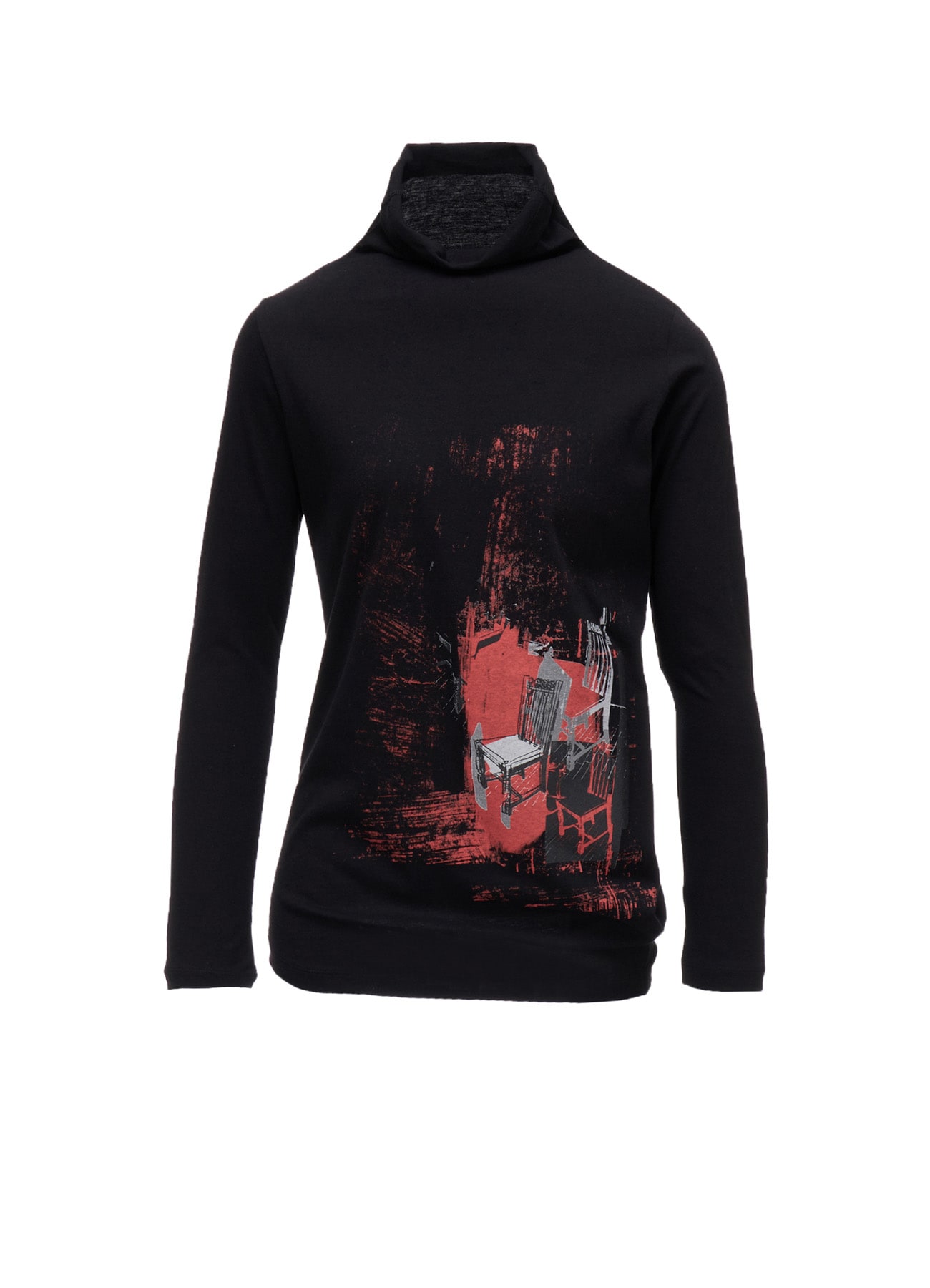 ATELIER PIGMENT PRINTED BOTTLE NECK T-SHIRT
