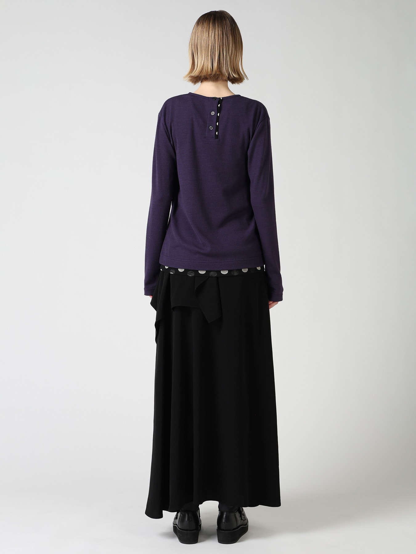 DOT PRINT TULLE ROUND NECK T-SHIRT